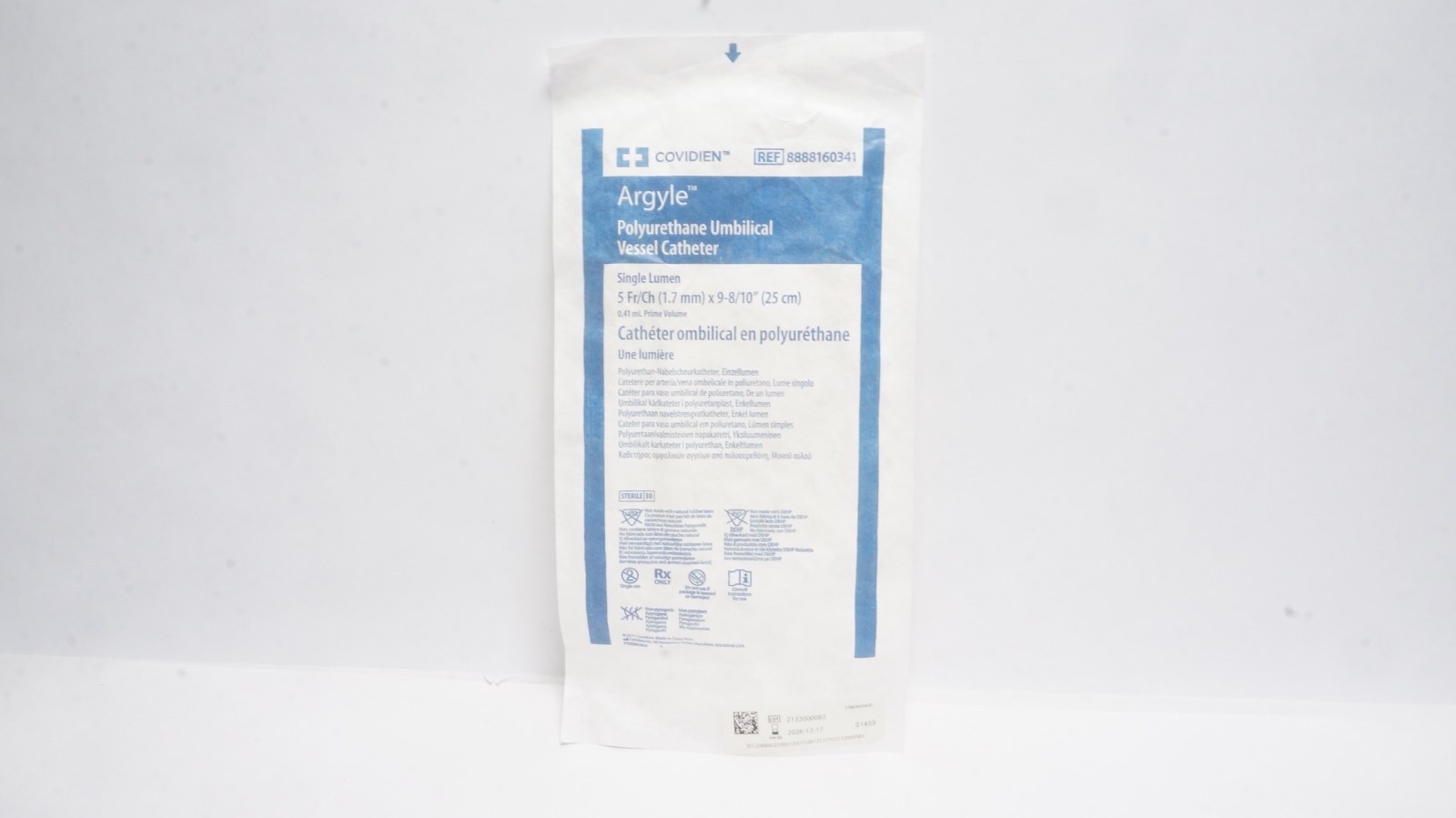 Covidien 8888160341 Argyle Umbilical Vessel Catheter 5 Fr/Ch 25 cm