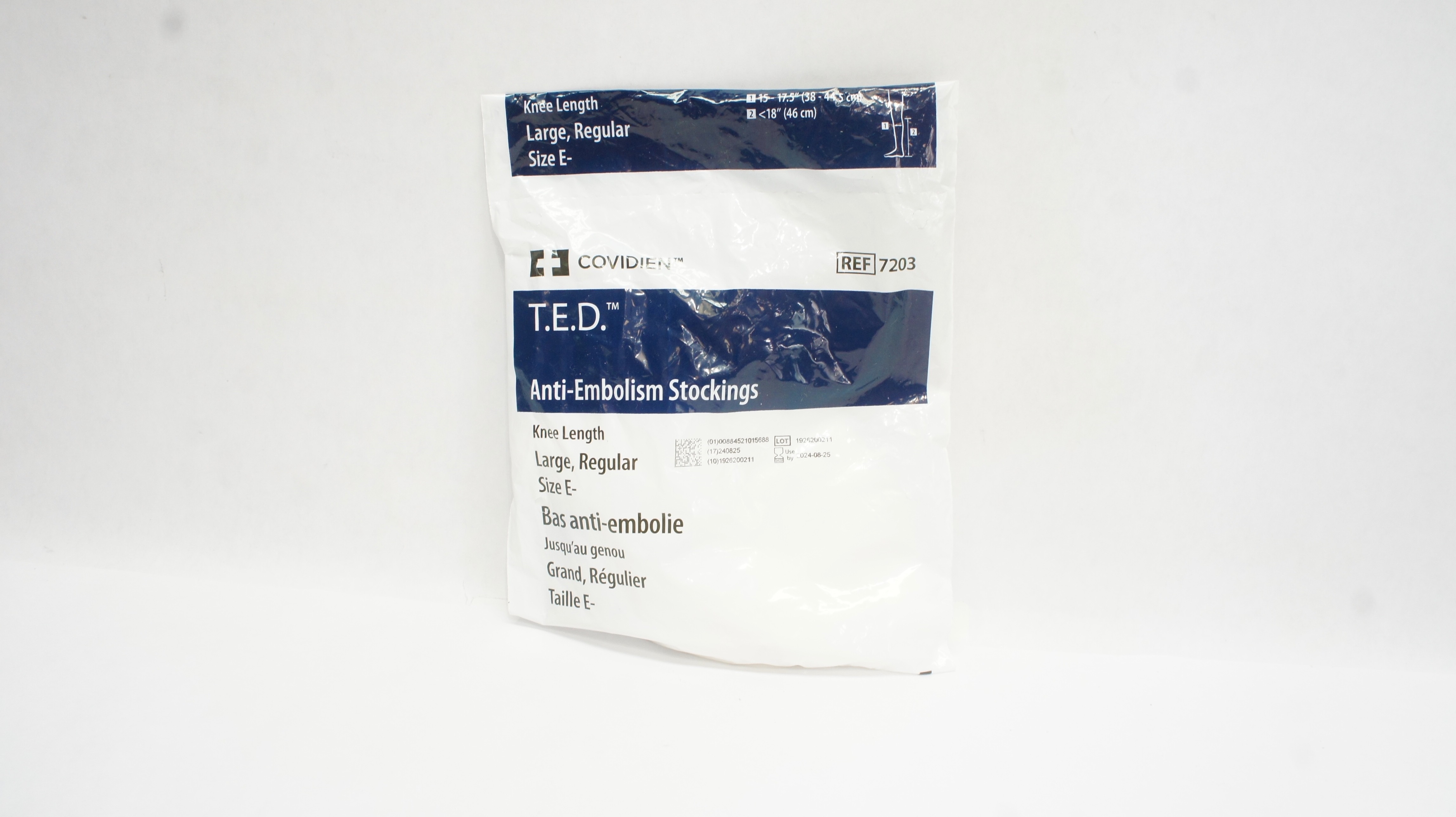 Covidien 7203 T.E.D. Anti-Embolism Stockings Knee Length, 15-17.5inch, <18inch