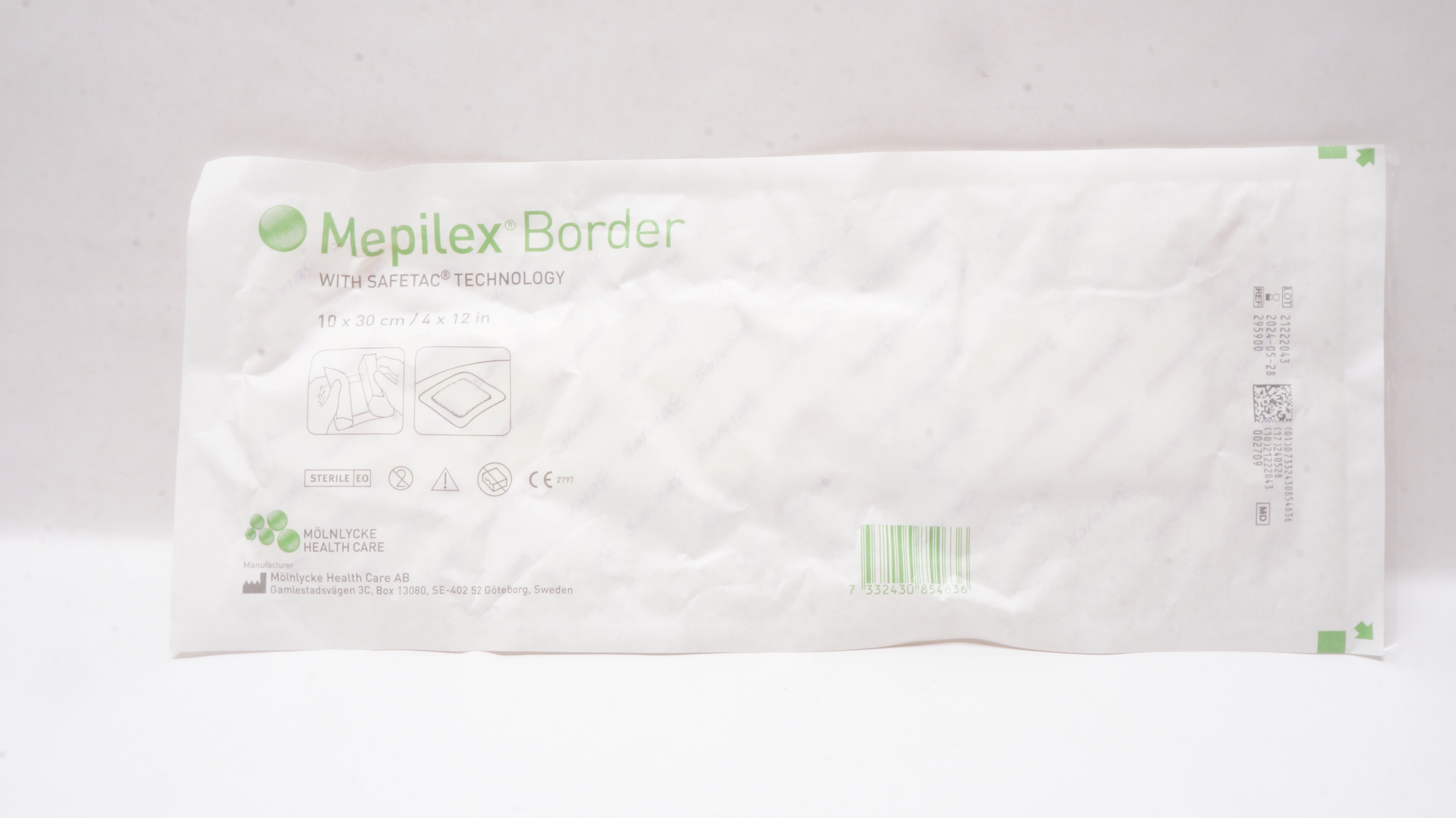 Molnlycke 295900 Self-Adherent Soft Silicone Foam Dressing 4inch x 12inch