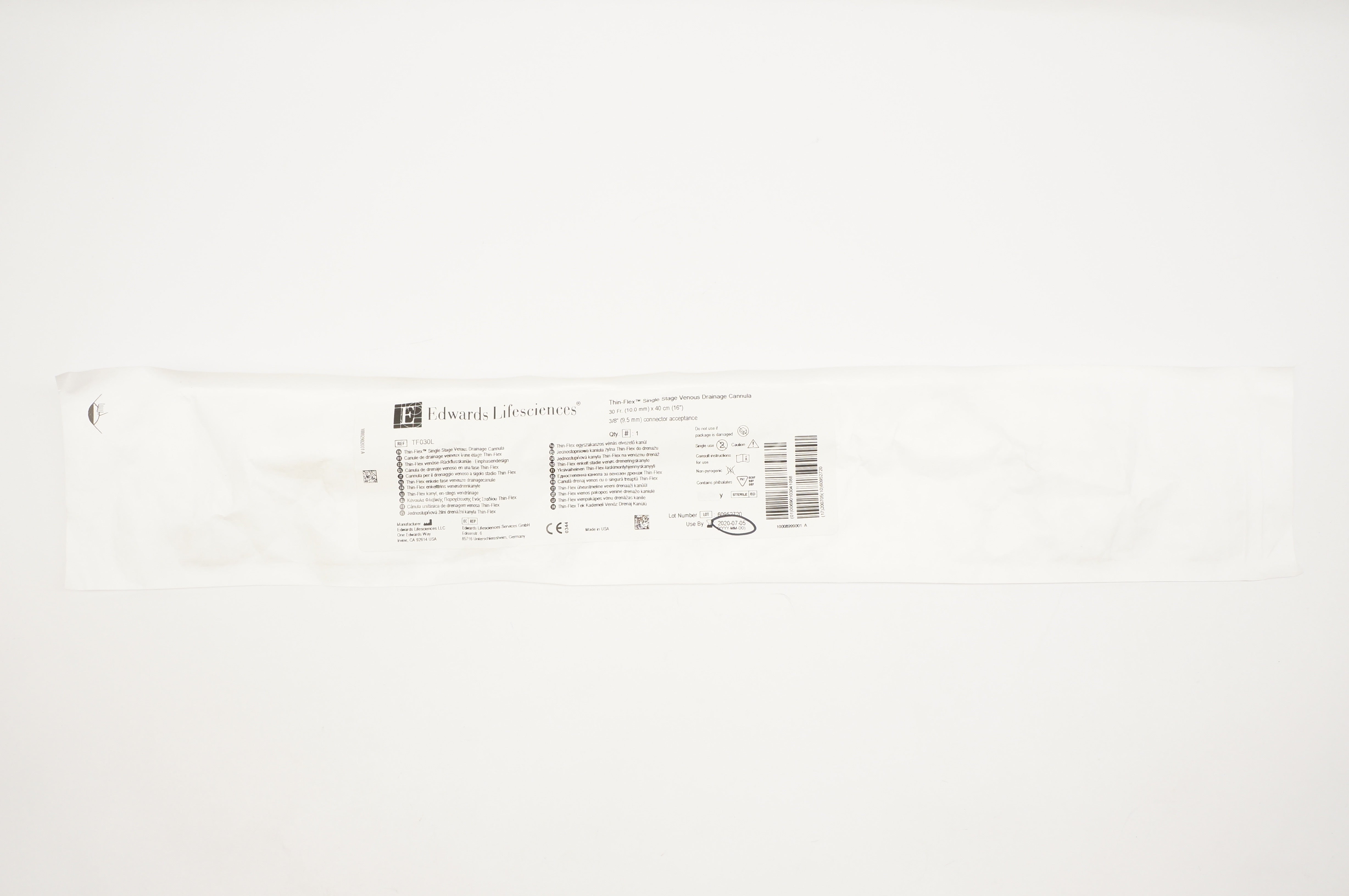 Edwards Lifesciences TF030L Thin-Flex Single Stage Venous Cannula 30 Fr. (x)