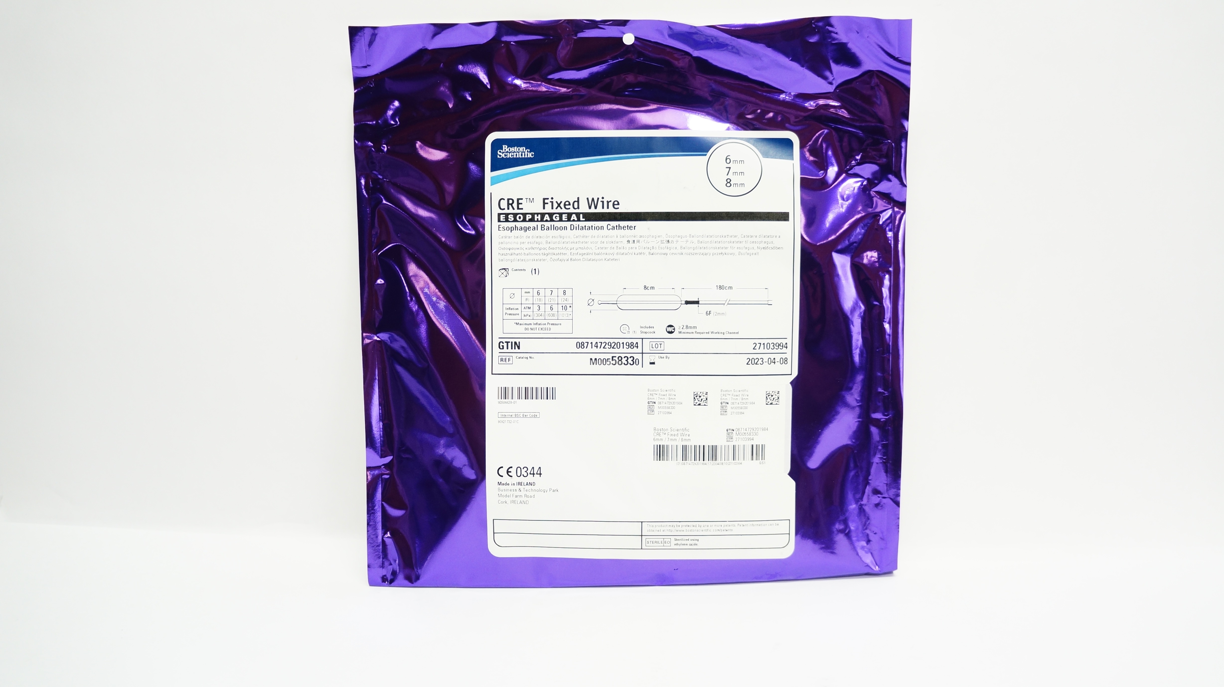 Boston Scientific M00558330 CRE Esophageal Dilatation Cath. 6 x 7 x 8mm (x)