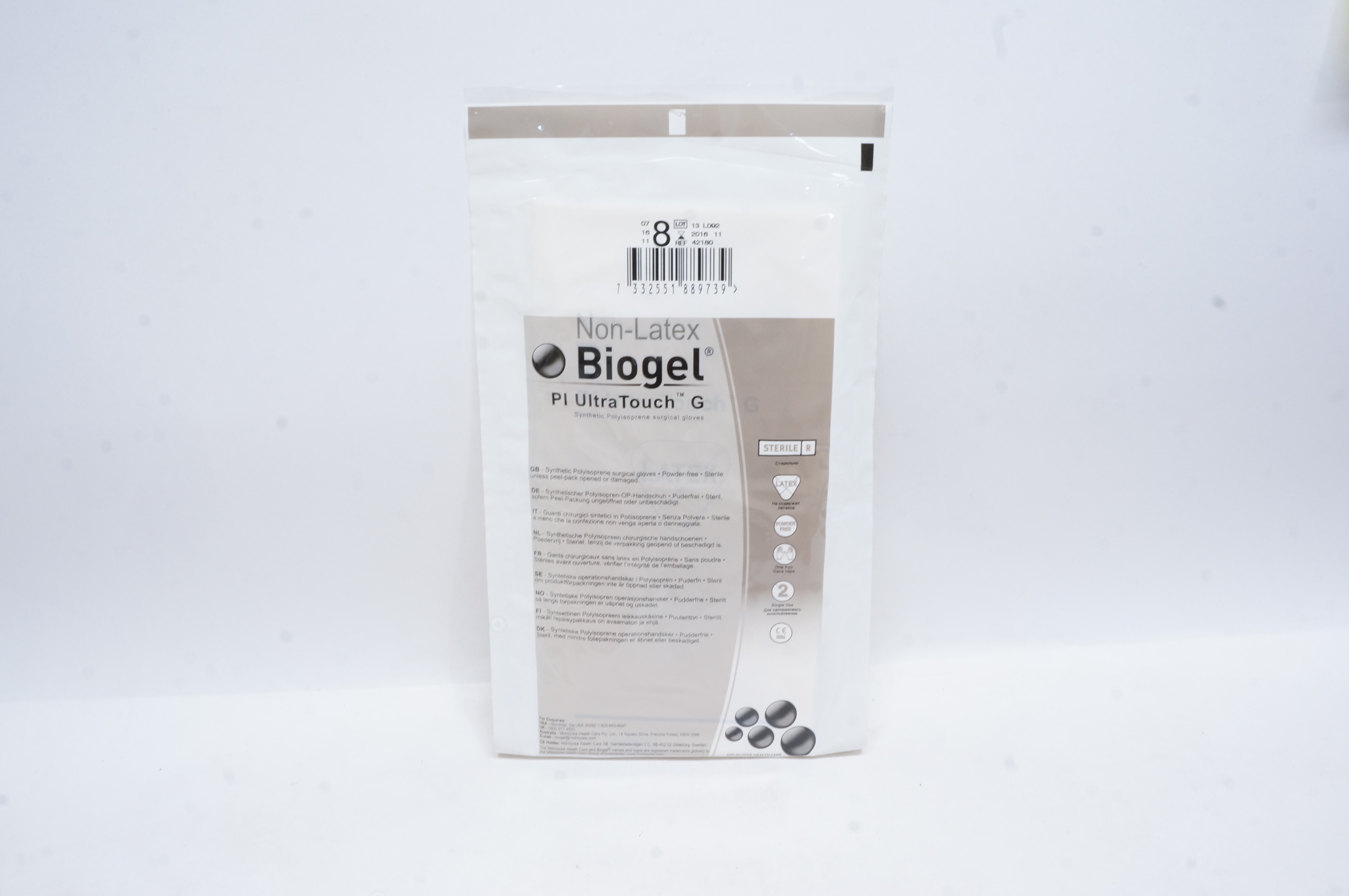 Molnlycke Health Care 42180 Biogel Pl UltraTouch G Synthetic Gloves 8 (x)