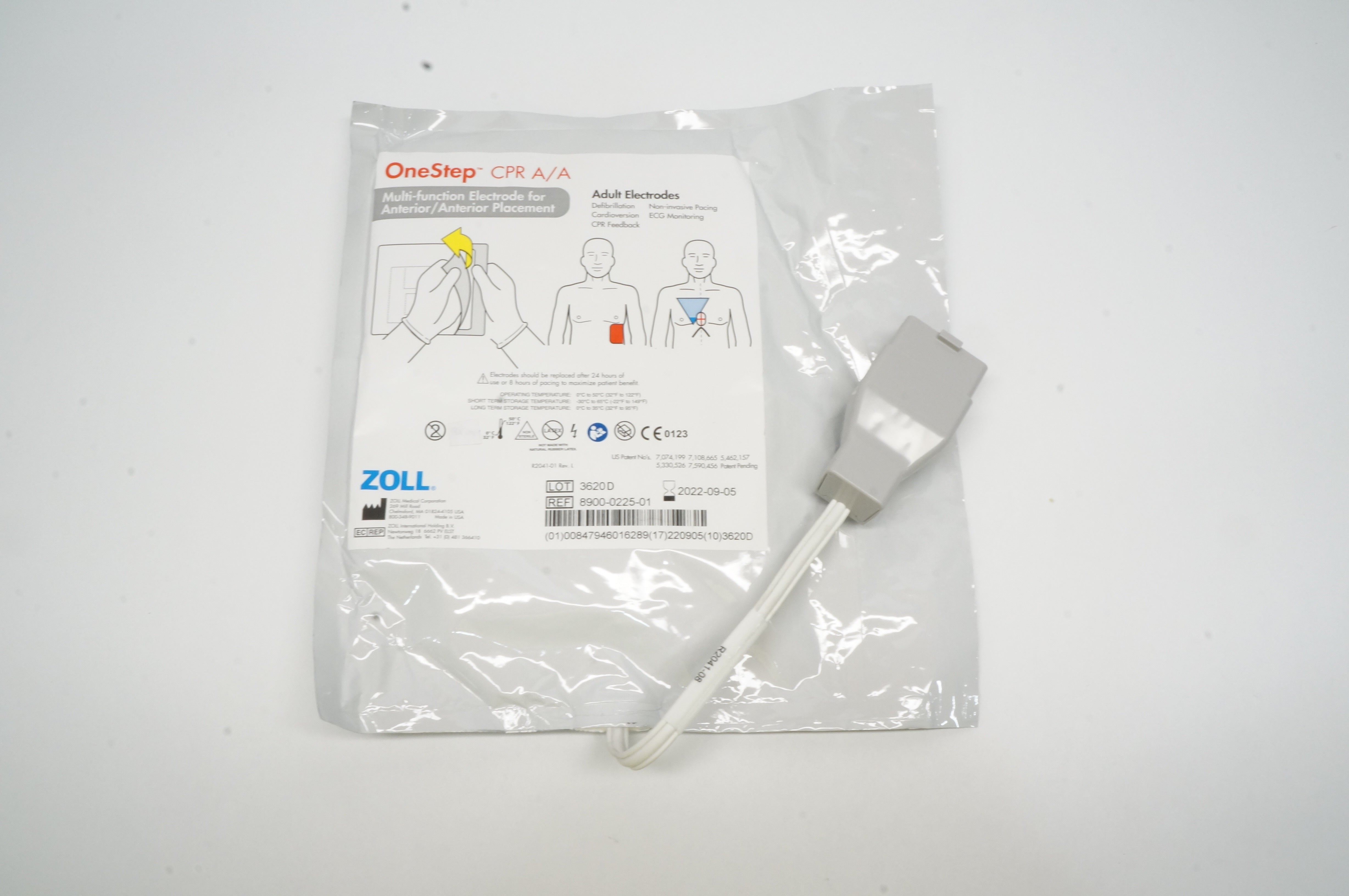Zoll 8900-0225-01 OneStep CPR A/A Adult Electrodes