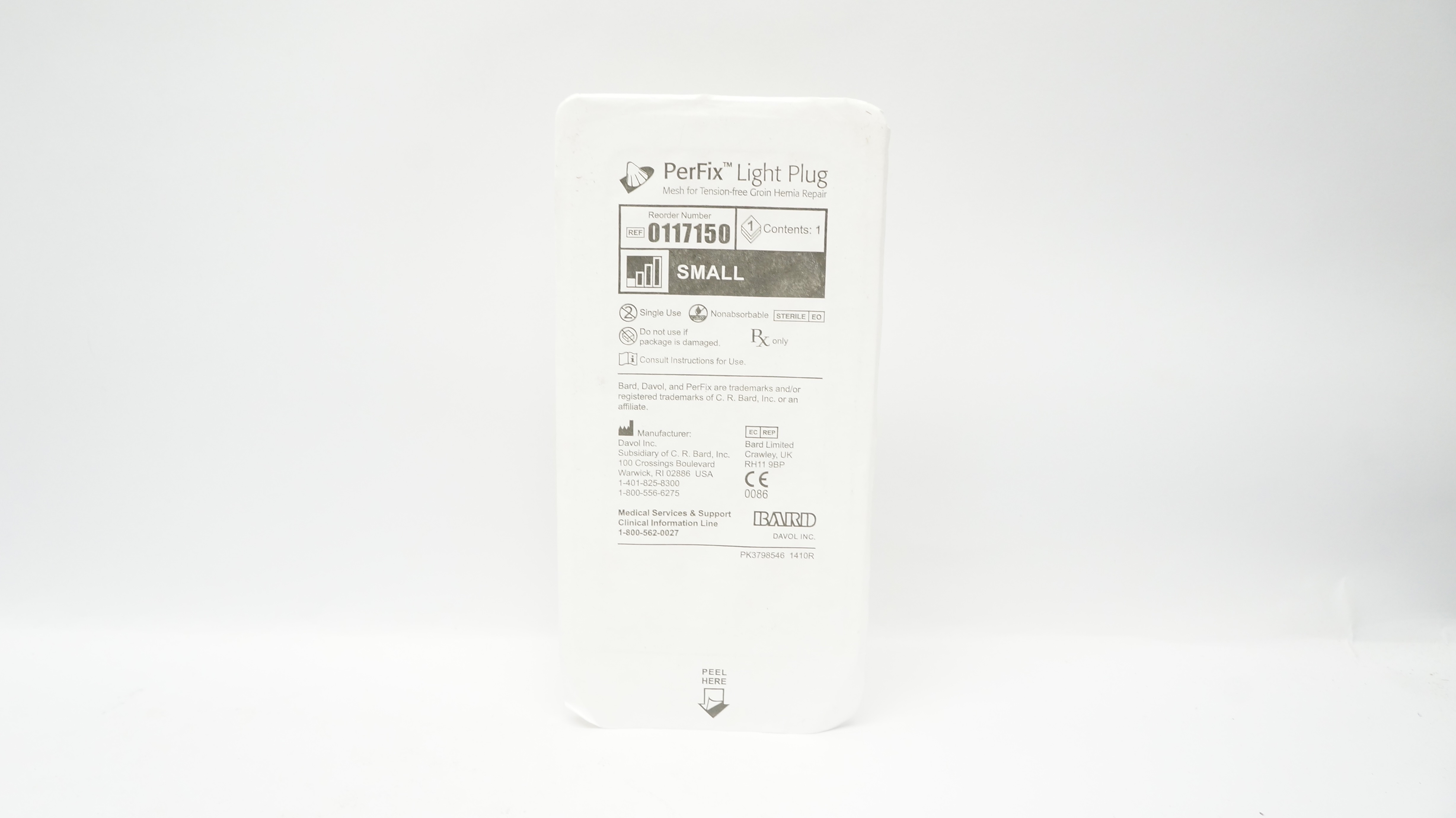 Bard 0117150 PerFix Mesh for Tension-free Groin Hernia Repair,Light Plug S(x)