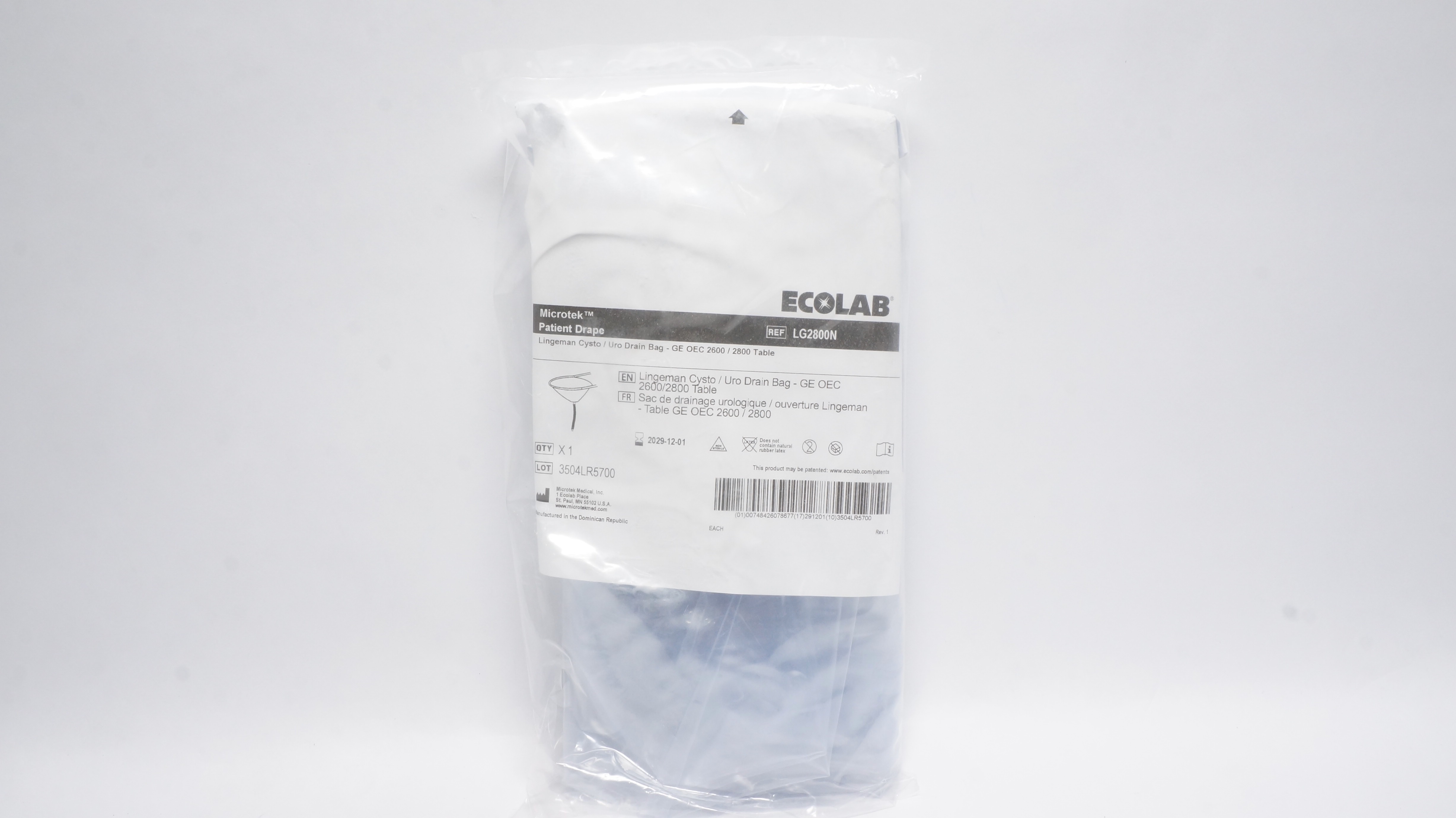 Microtek LG2800N Ecolab Lingeman Cysto/Uro Drain Bag-GE OEC 2600/2800 Table