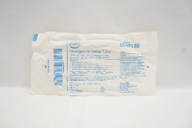 Bard 0042180 Davol Nasogastric Sump Tube w/Radiopaque Stripe Marks18 Fr x 48inch