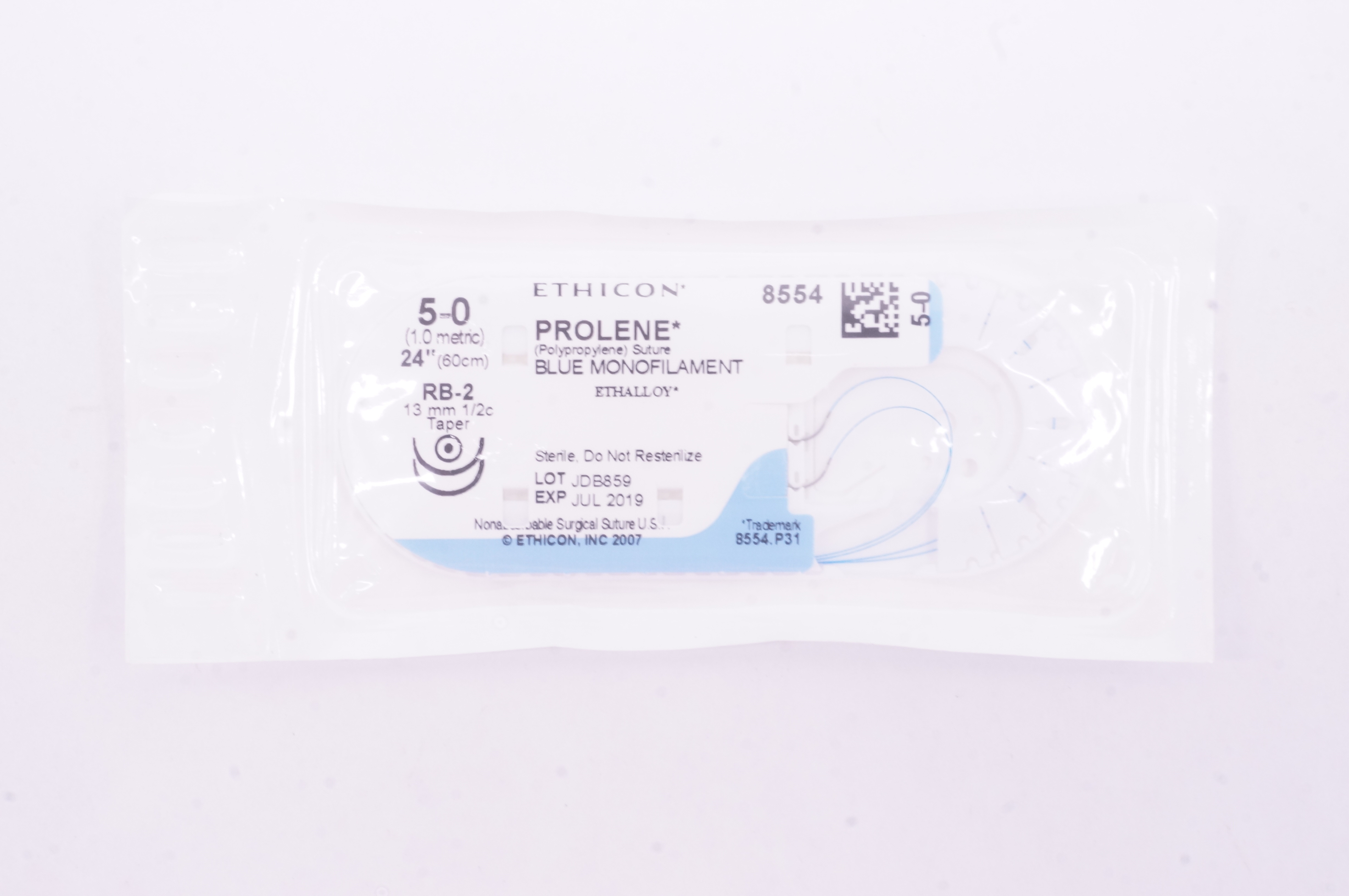 Ethicon 8554 5-0 PROLENE Stre RB-2 13mm 1/2c Taper 24inch (x)