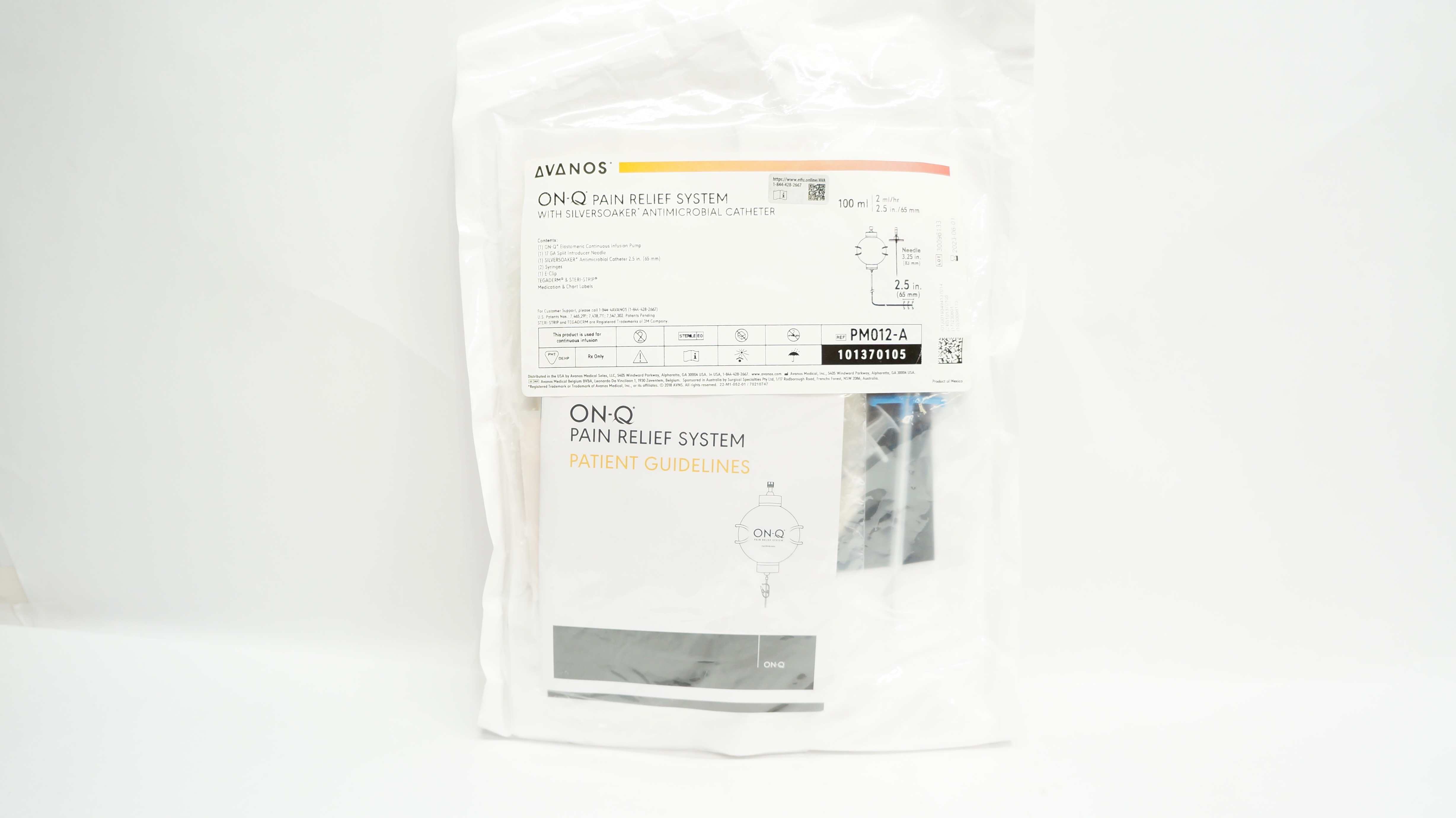 Avanos PM012-A On-Q Pain Relief System with Cath. 100ml, Ndle 3.25 x 2.5inch (x)