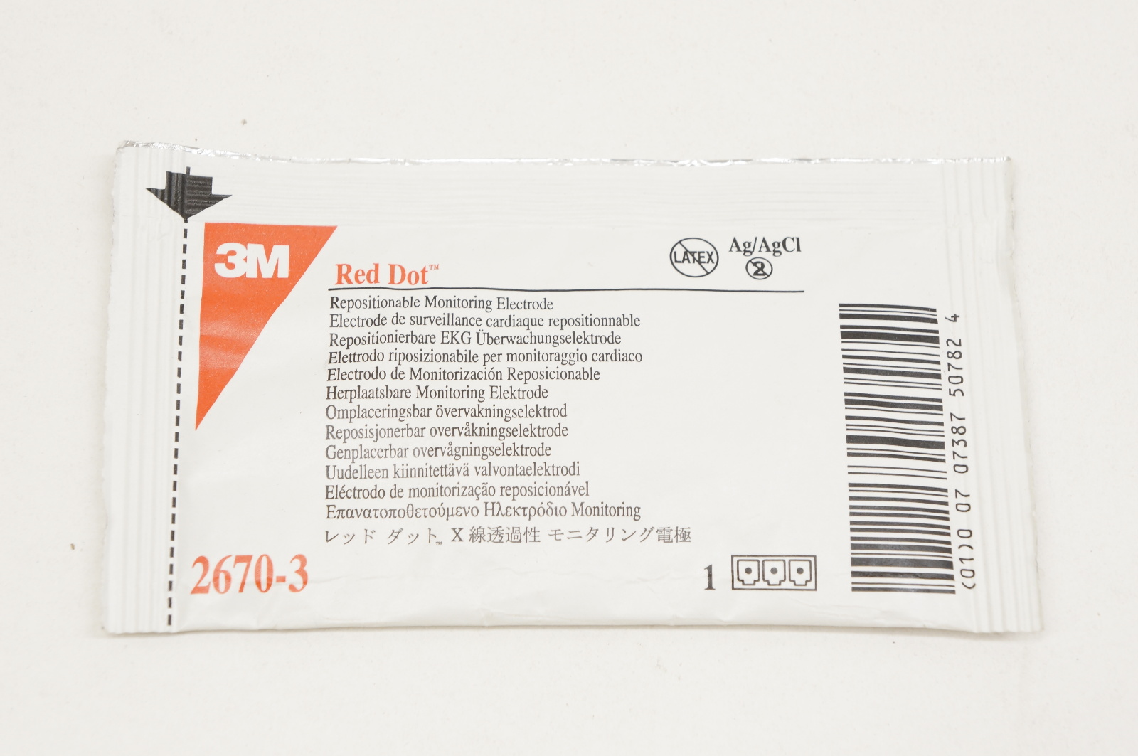 3M 2670-3 Red Dot Repositionable Monitoring Electrode Ag/AgCl (x)