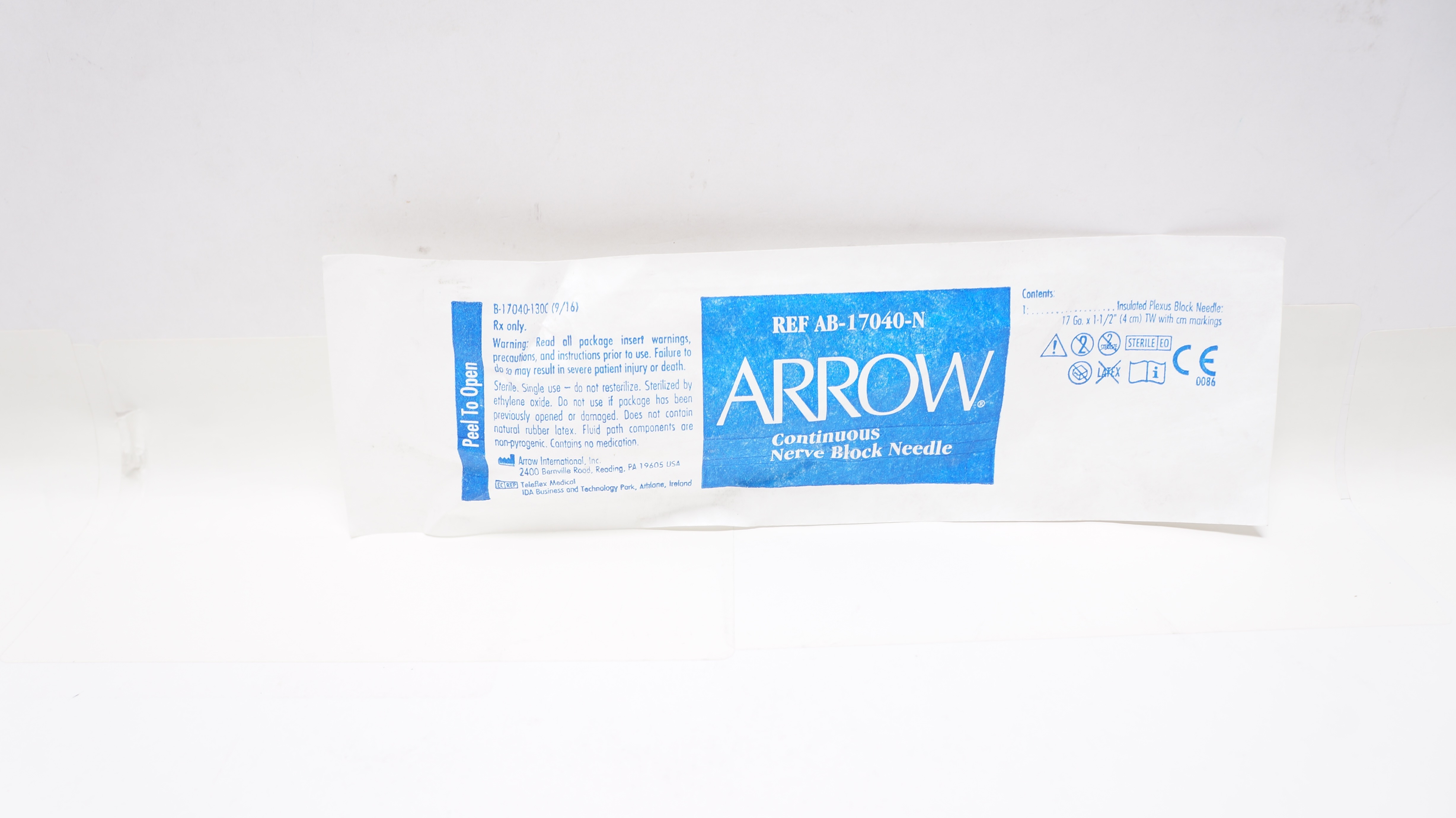 Arrow AB-17040-N Continuous Nerve Block Ndle 17Ga x 1-1/2inch (x)
