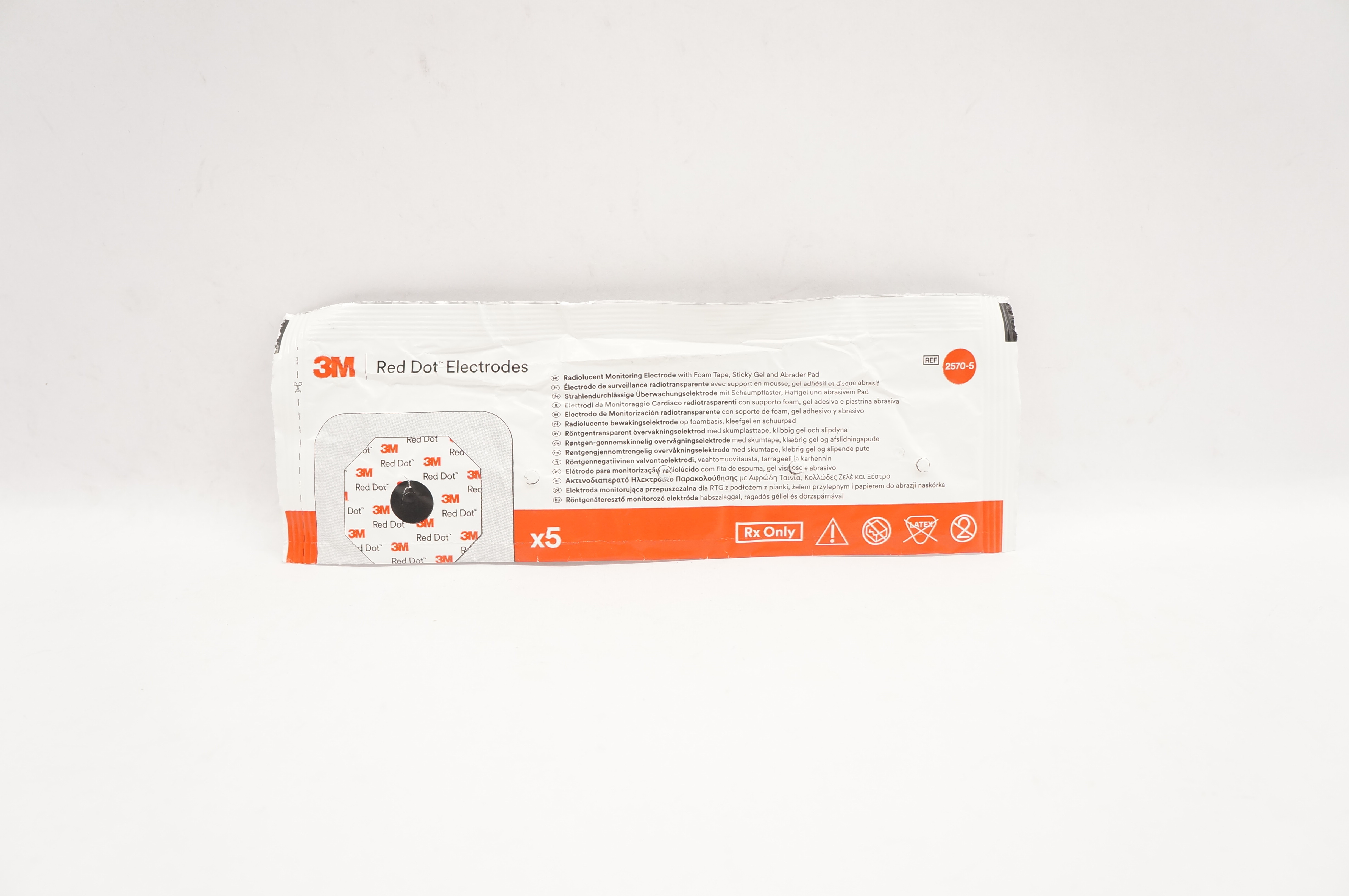 3M 2570-5 Radiolucent Monitoring Electrode Foam Tape Abrader Pad (x) - Pack of 5
