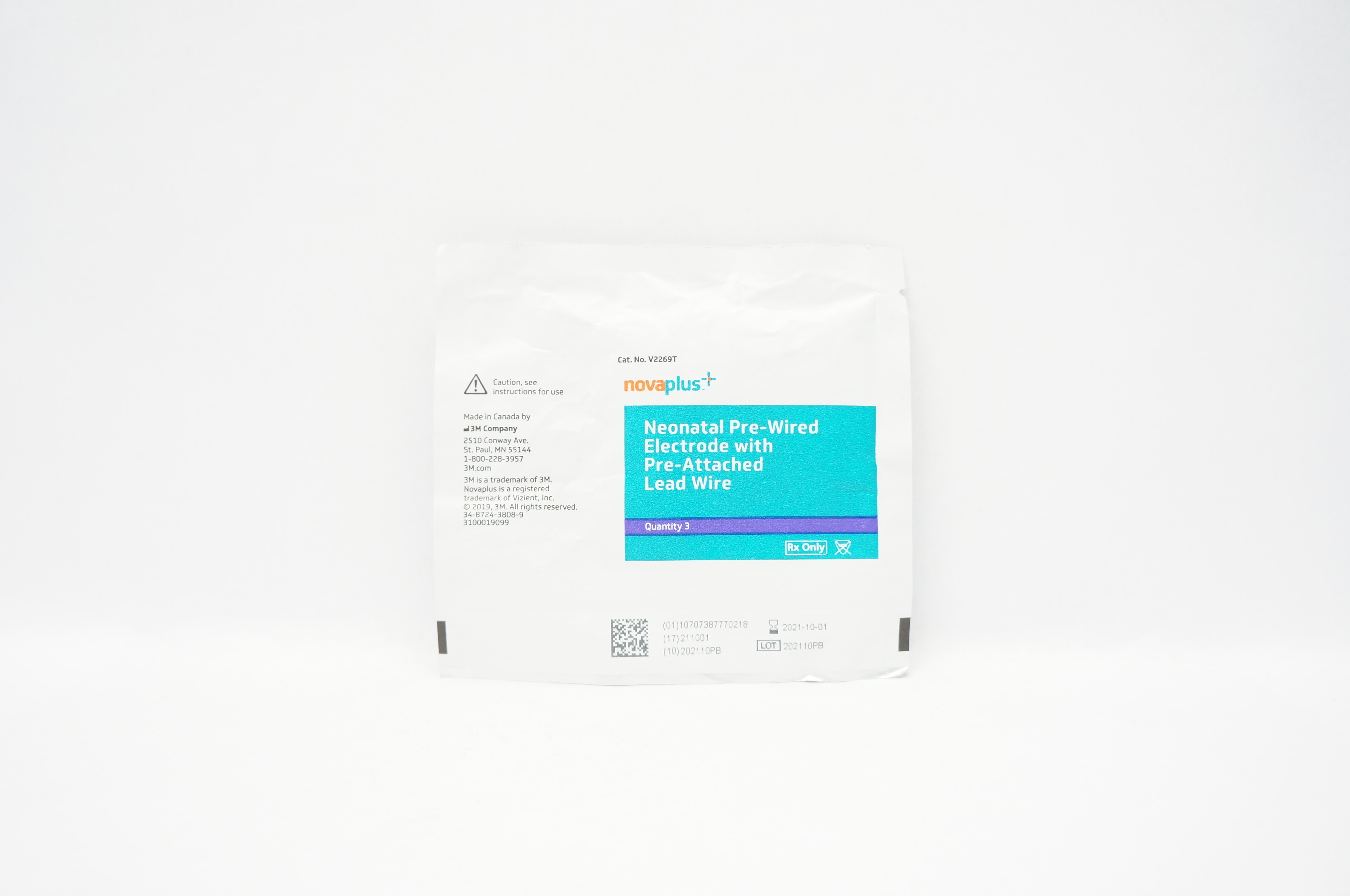3M V2269T Novaplus Neonatal Pre-Wired Electrode  (x) - Pack of 3