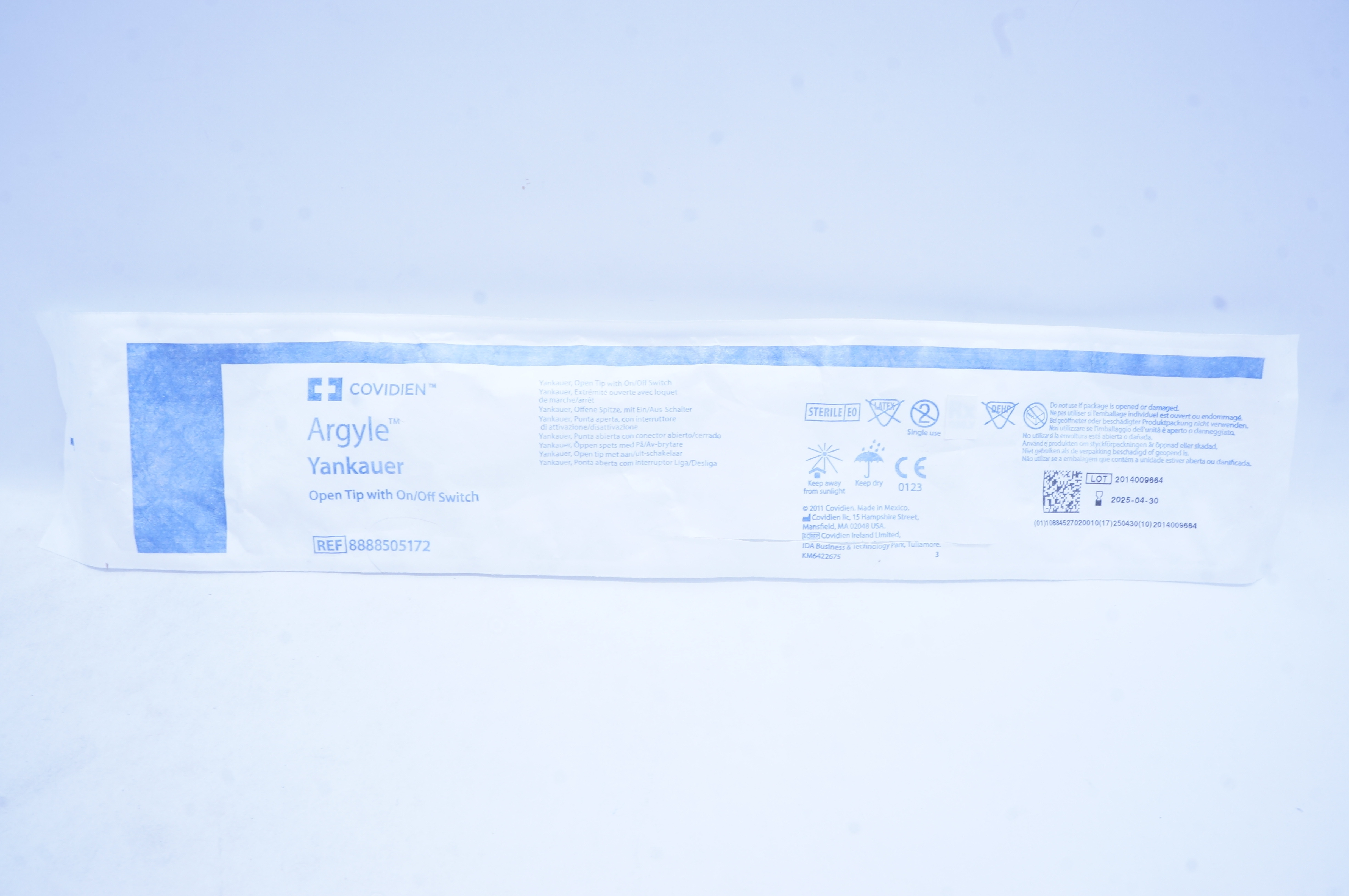 Covidien 8888505172 Argyle Yankauer Open Tip with On/Off Switch