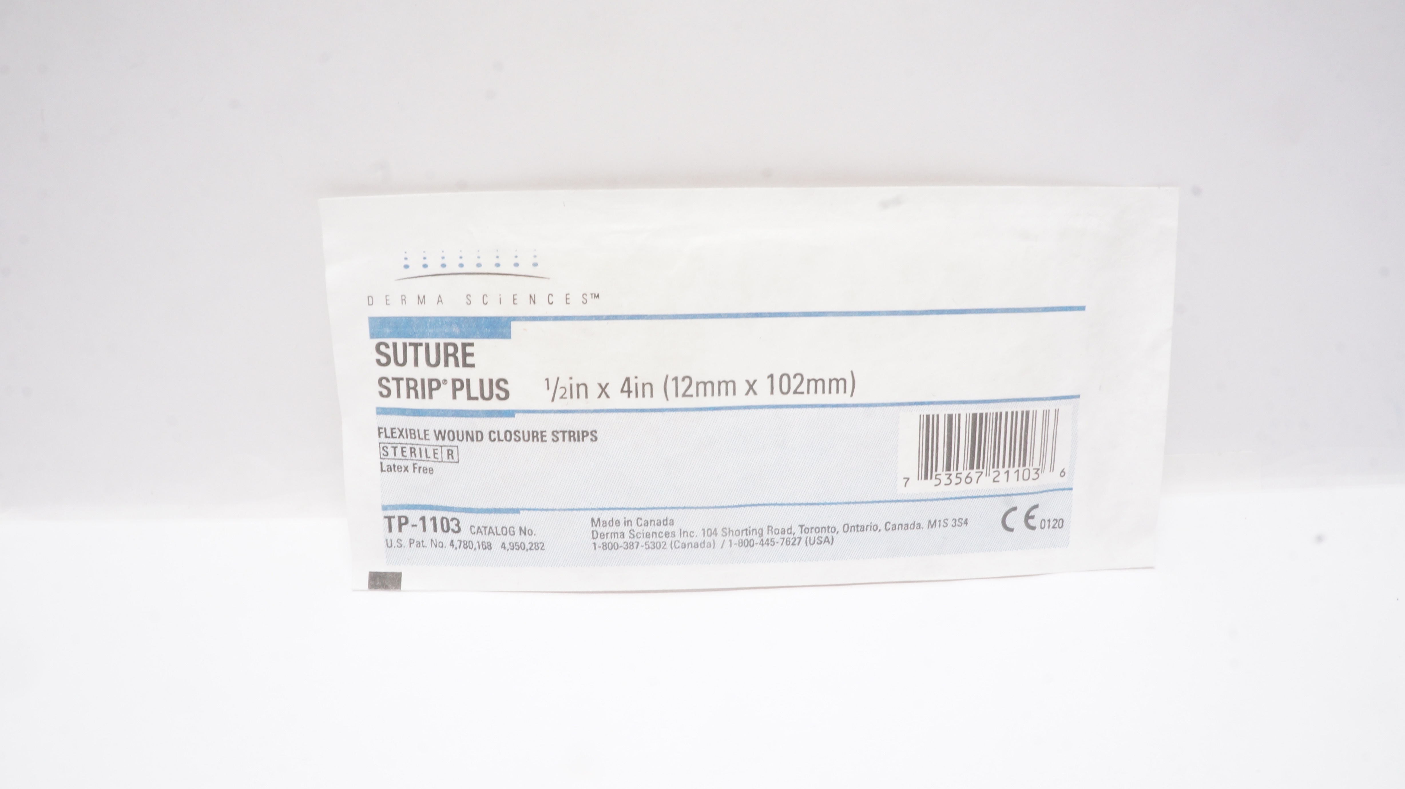 Derma Science TP-1103 Strip Plus 1/2 x 4inch Flexible Wound Closure Strips (x)