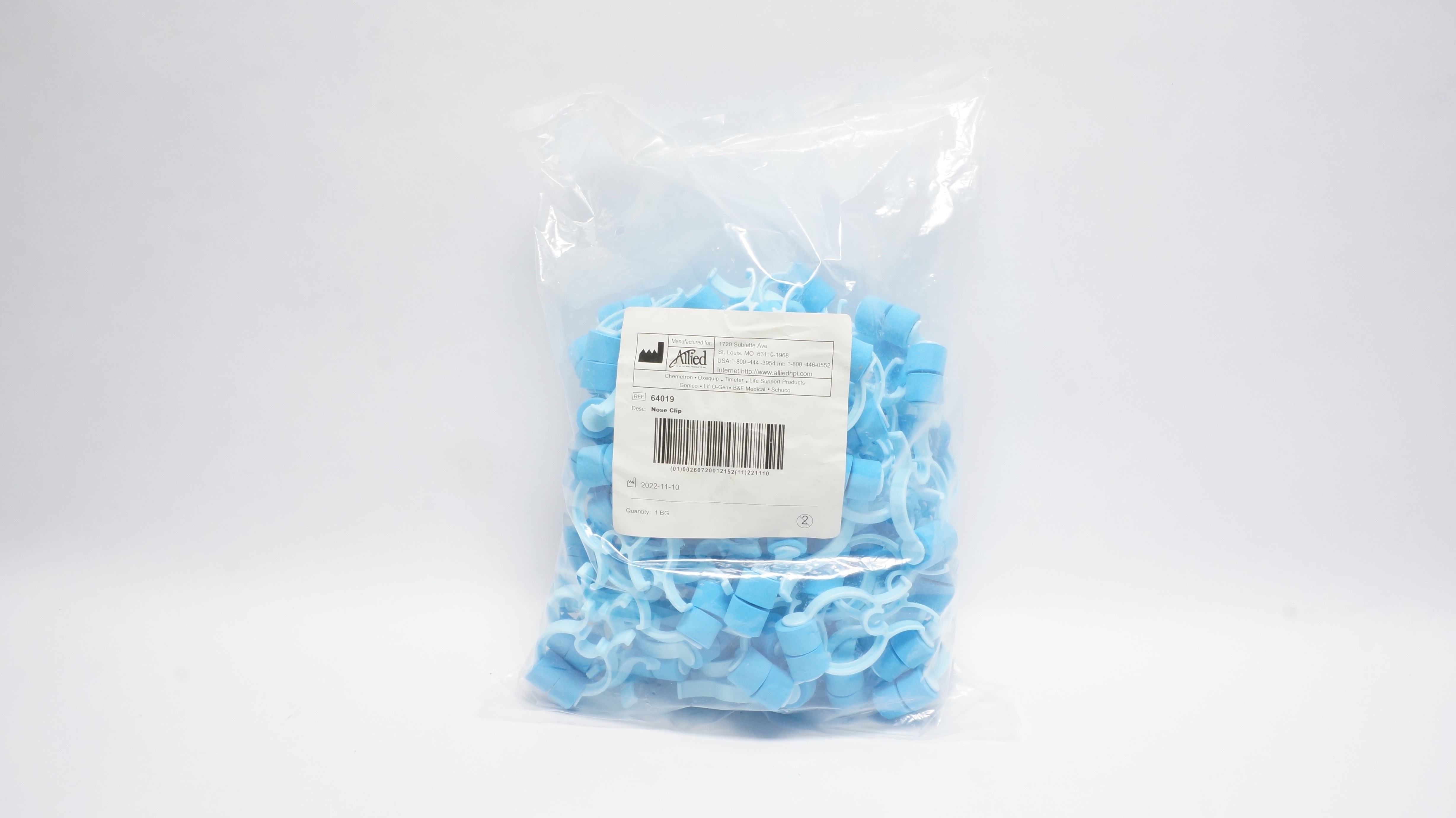 Allied Healthcare 64019 Mouth Seal Nose Clip - Bag