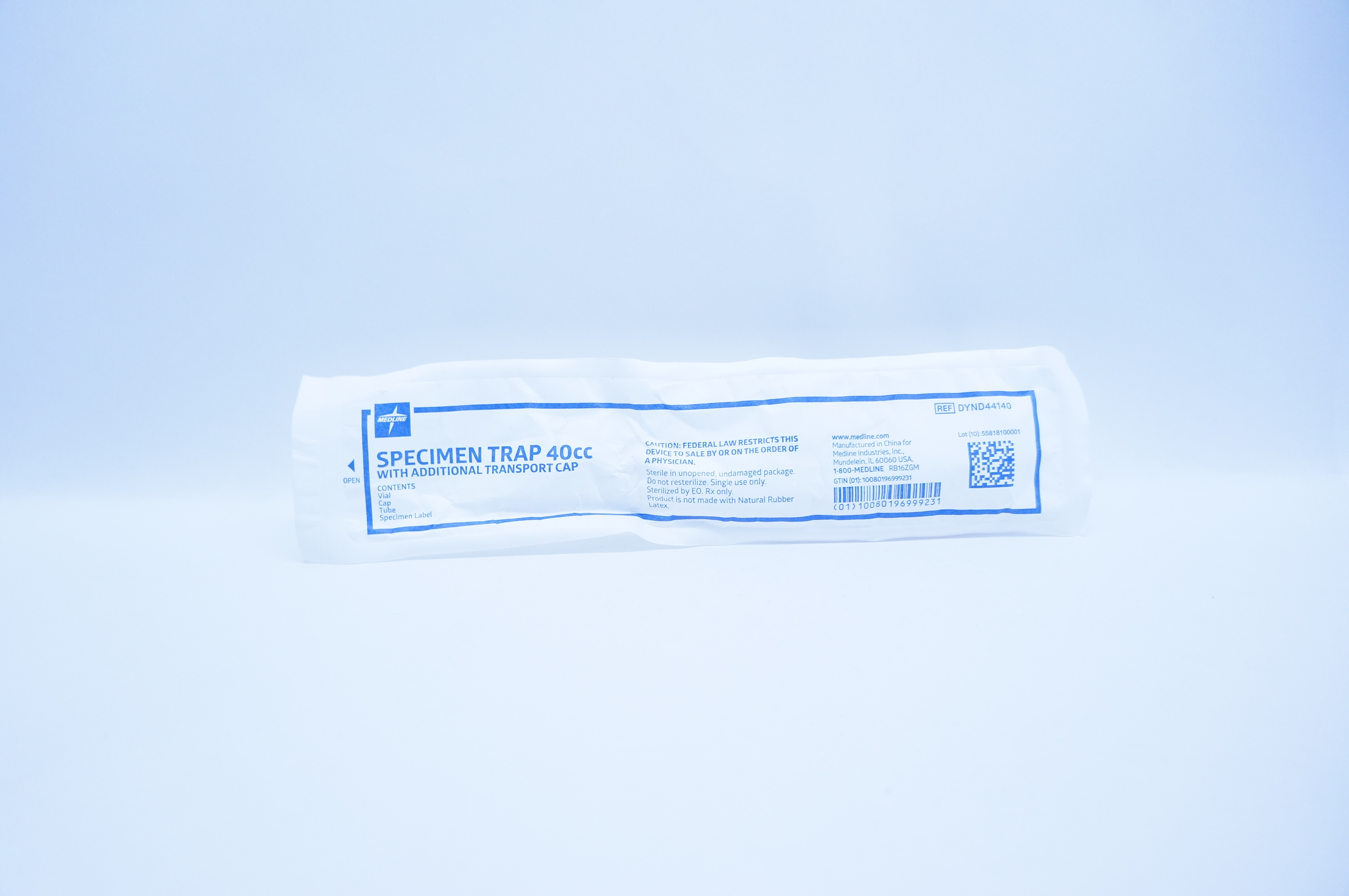 Medline DYND44140 Specimen Trap 40cc with Additional Transport Cap