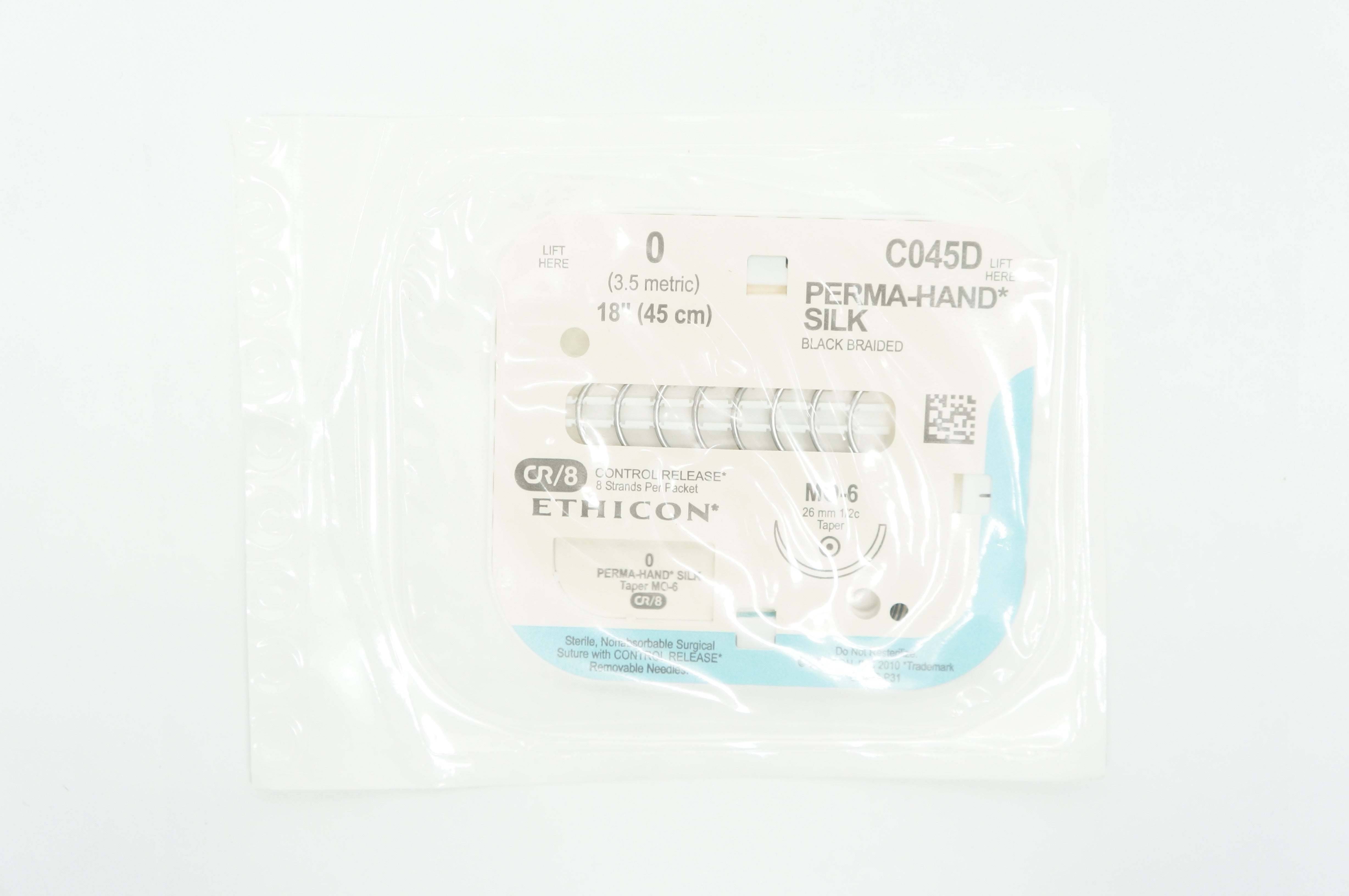 Ethicon C045D 0 Perma-Hand Silk CR/8 MO-6 26mm 1/2c Taper 18 inch (x)