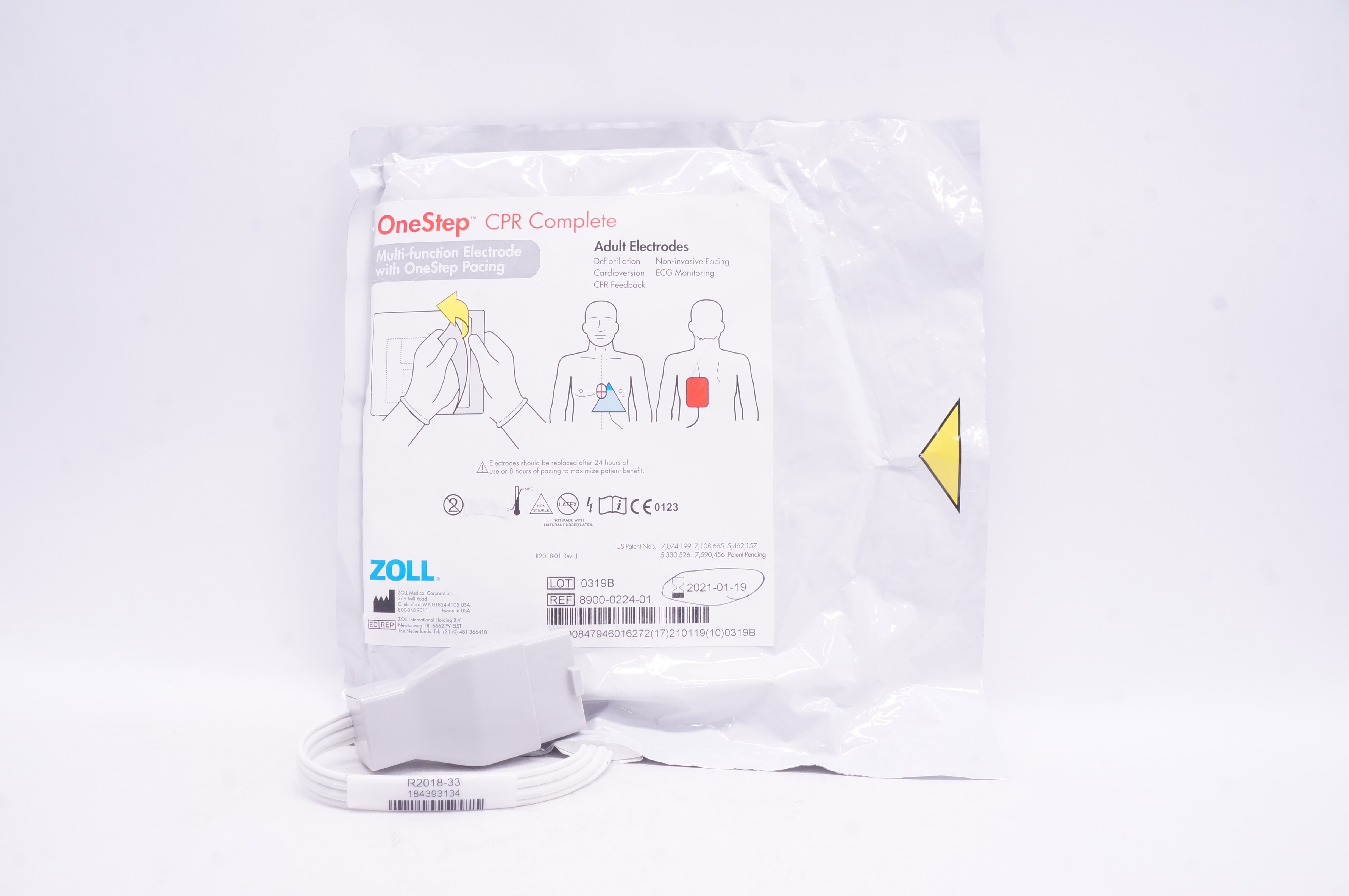 Zoll 8900-0224-01 OneStep CPR Complete Adult Multi-Function Electrodes (x)