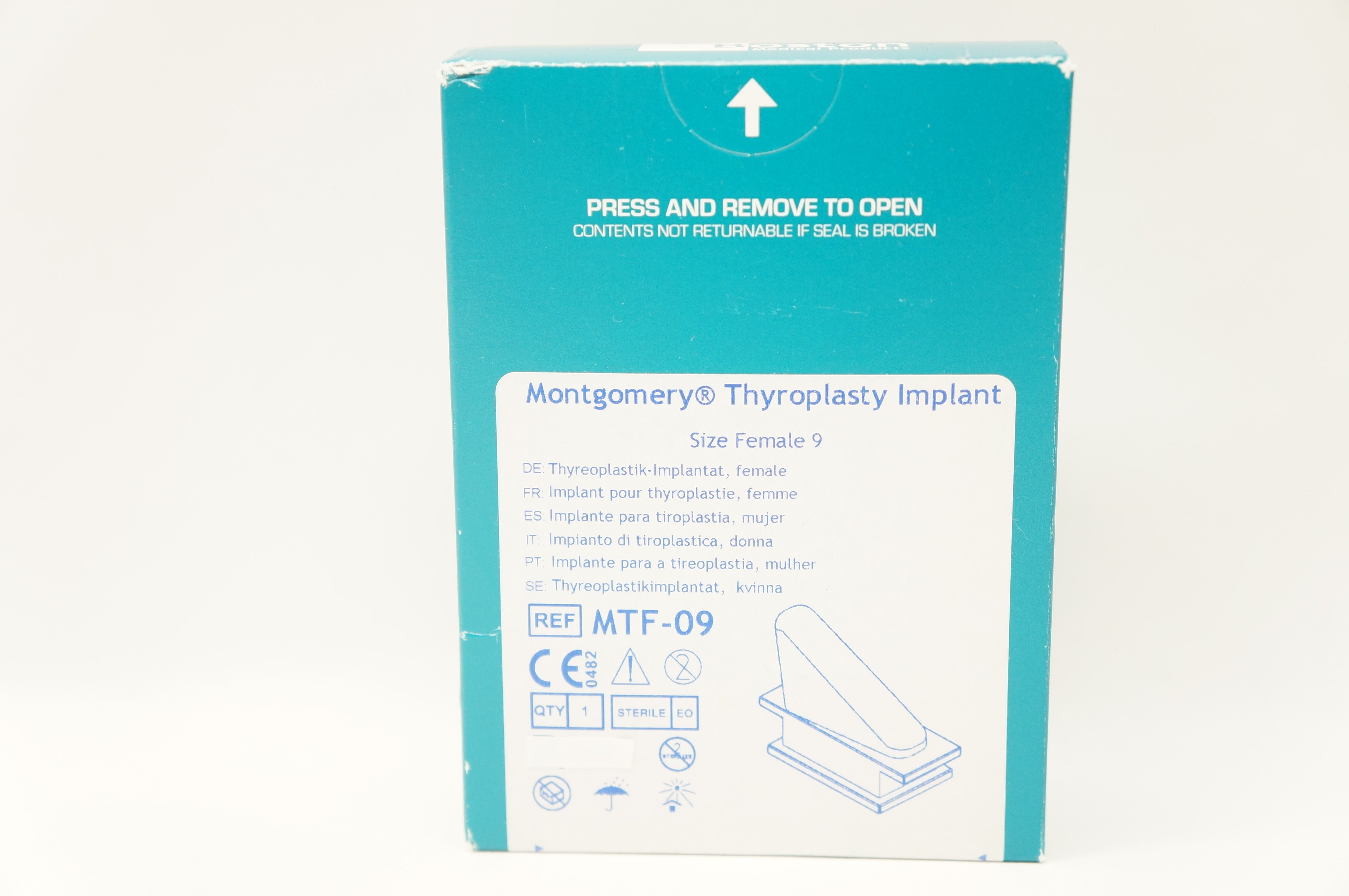 Boston Medical Products MTF-09 Mongometry Thyroplasty Implant Size - Female 9(x)