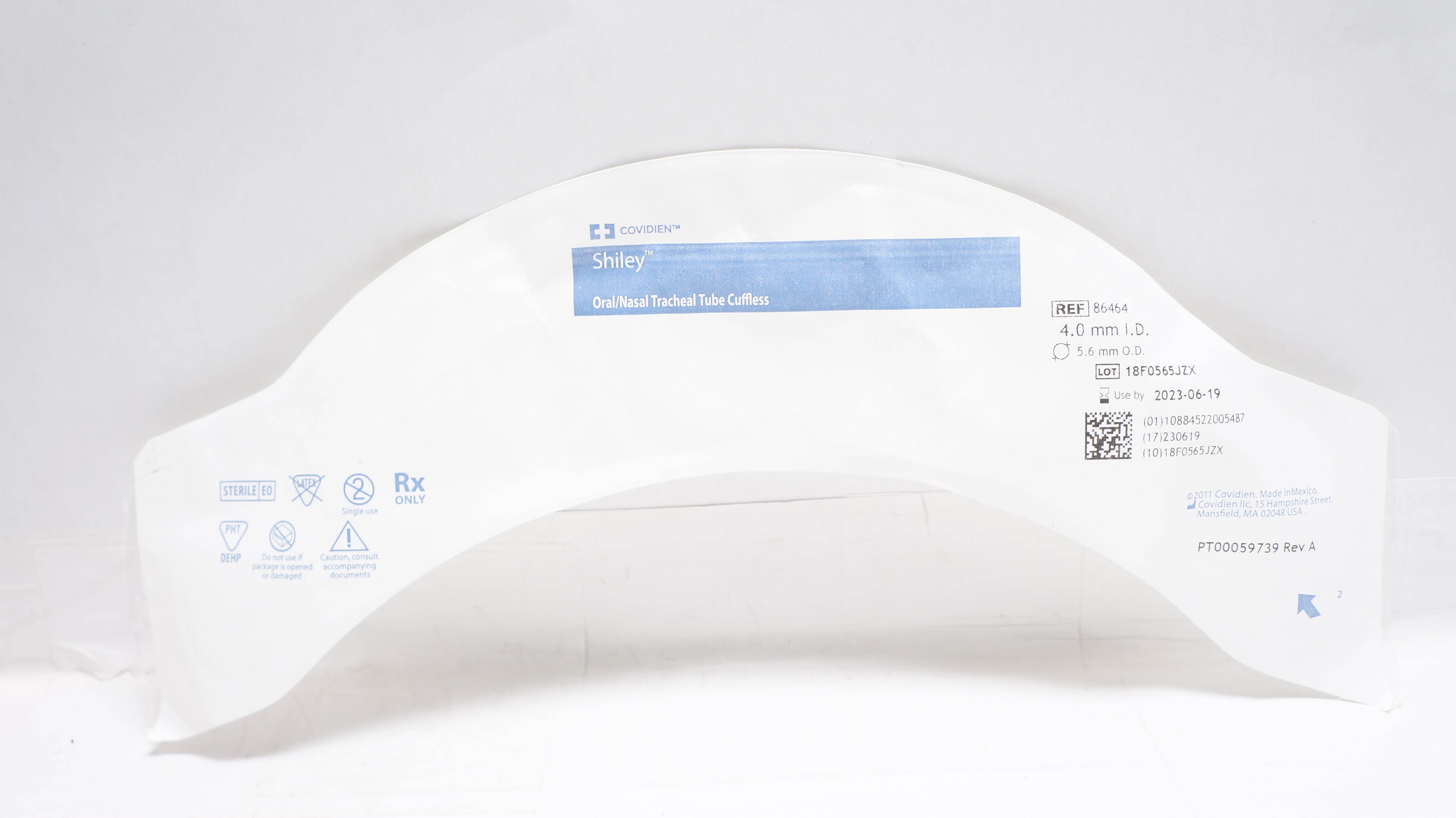 Covidien 86464 Shiley Hi-Lo Oral/Nasal Tracheal Tube Cuffed 4.0mm x 5.6mm (x)
