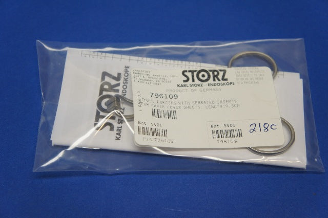 Karl Storz 796109 Towel Forceps With Serrated Inserts For Paper Cover Sheets