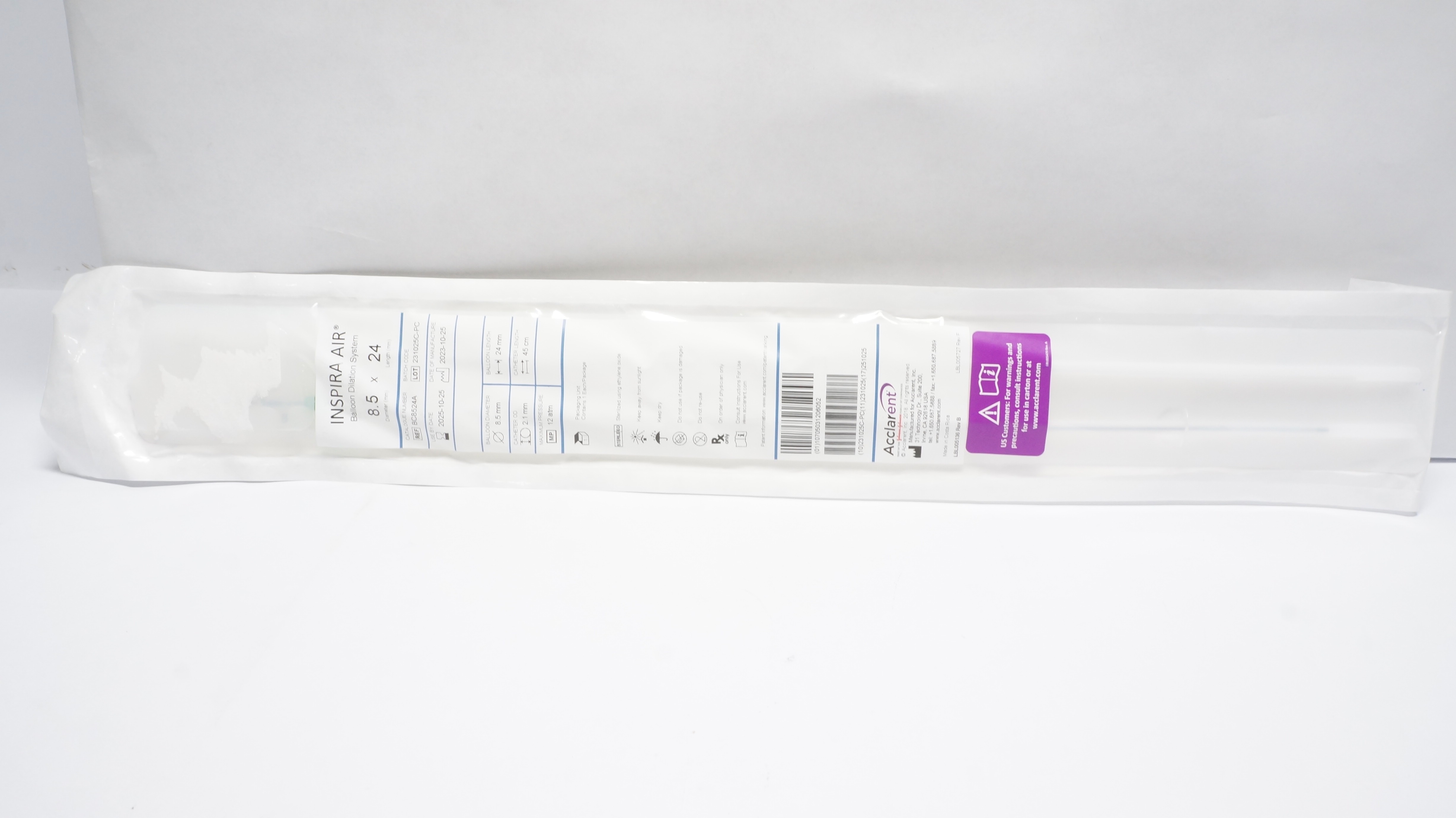Acclarent BC8524A INSPIRA AIR Balloon Dilation System 8.5mm x 24mm