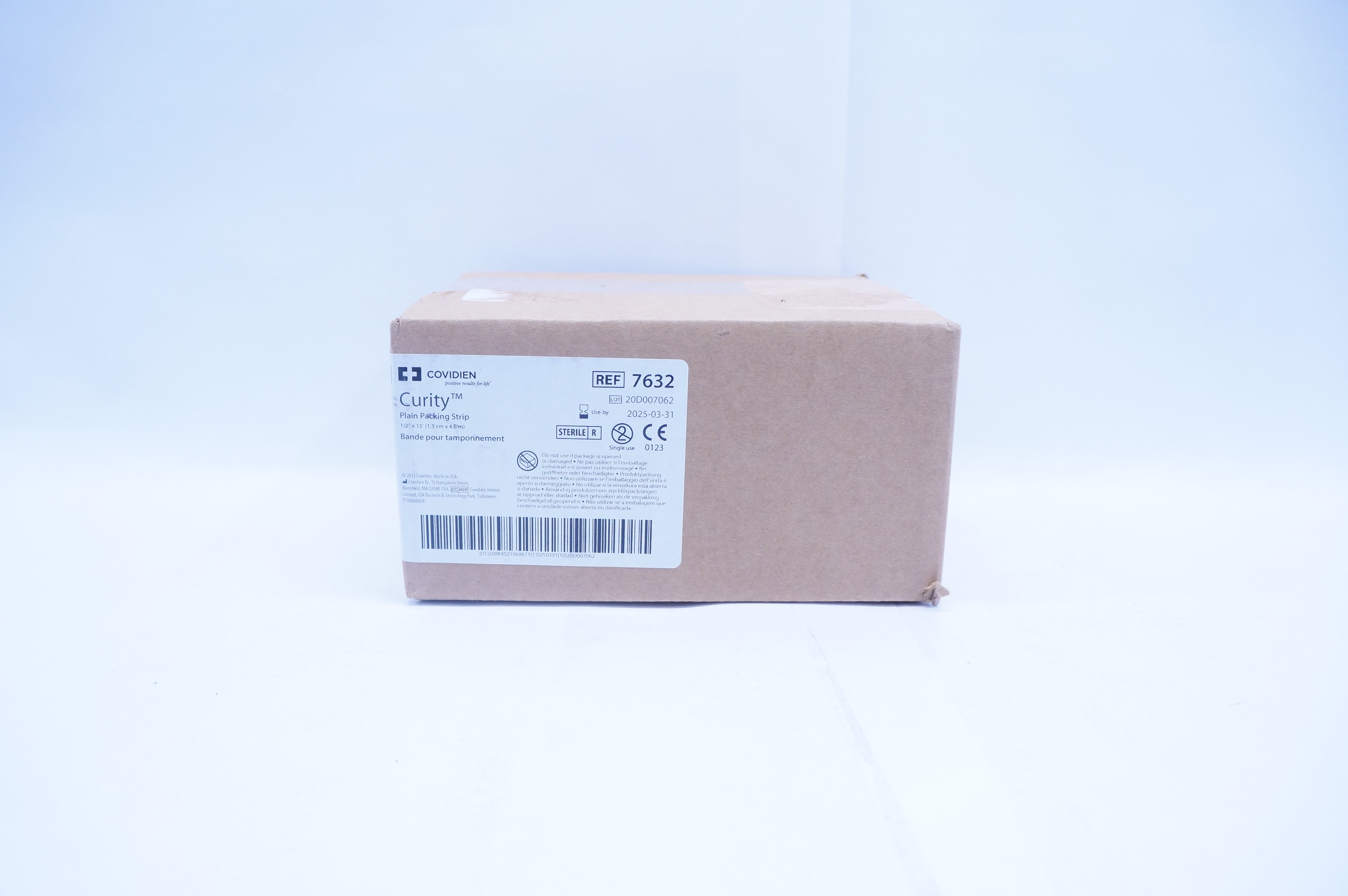 Covidien 7632 Curity Plain Packing Strip 1/2in. x 15Ft - Box of 12