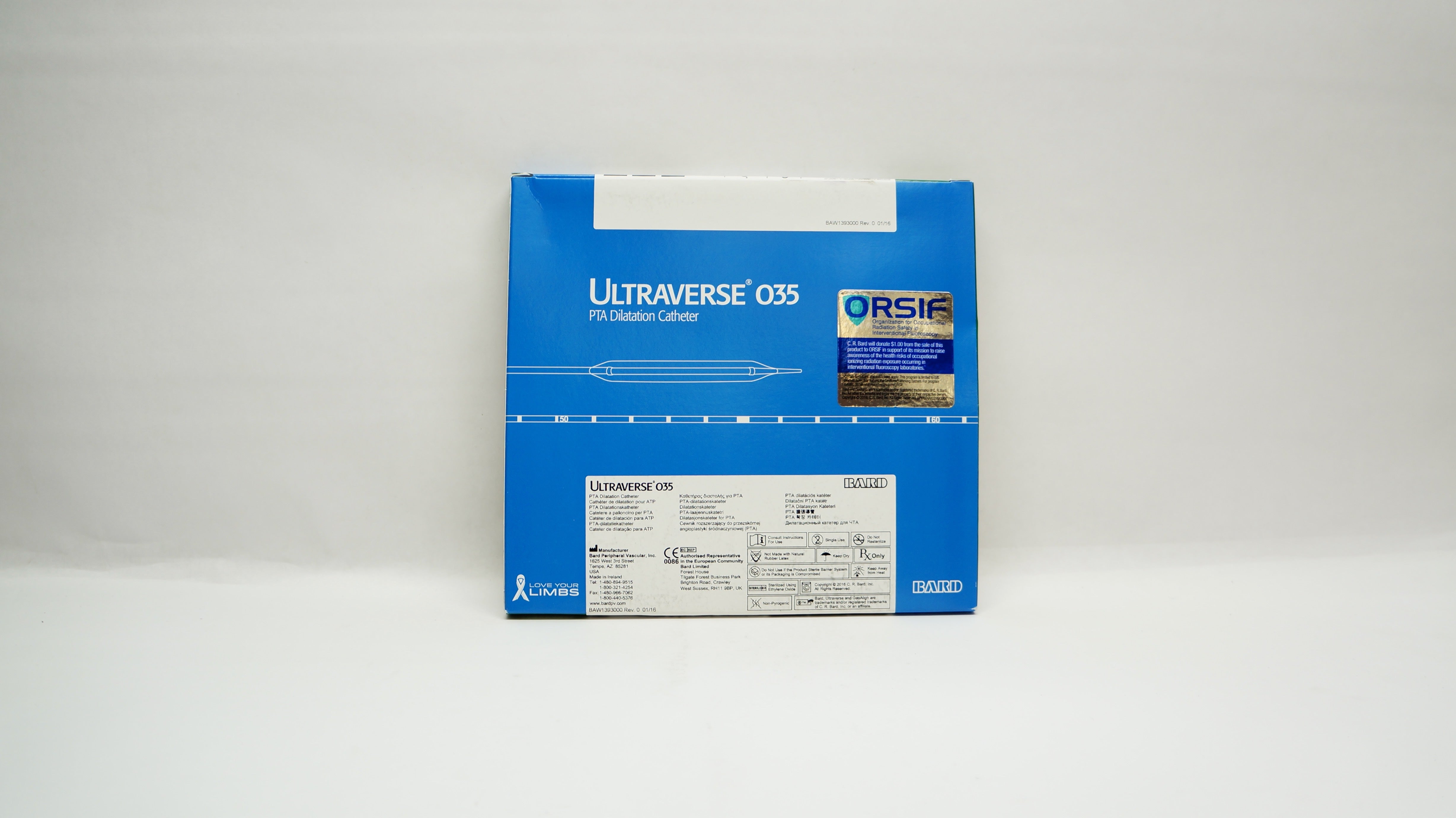 Bard U357574 Ultraverse 035 PTA Dilatation Catheter 7.0 mm x 40mm (x)