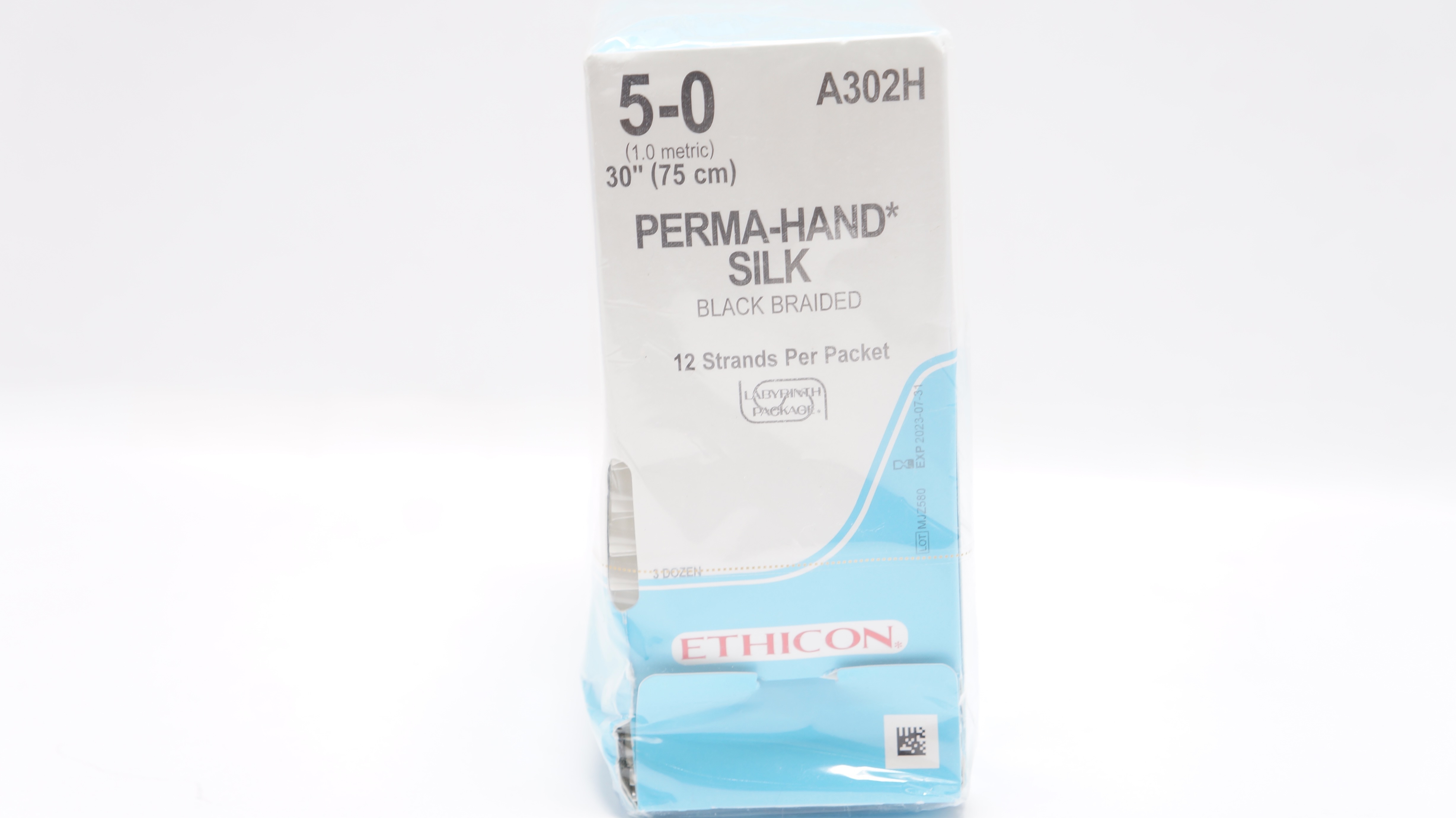 Ethicon A302H 5-0 Perma-Hand Silk Stre Black Braided 30inch (x) - Box of 36