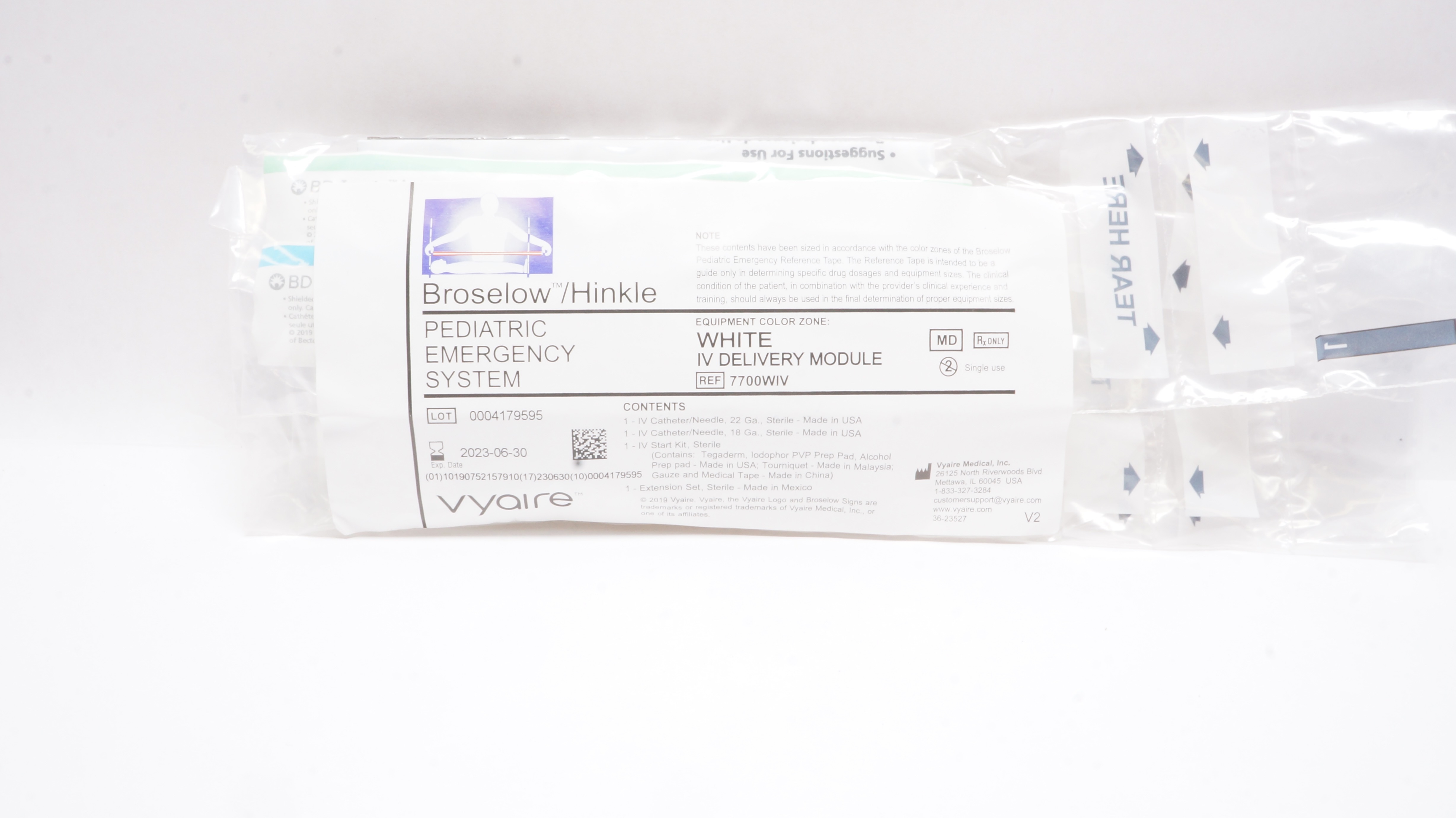 Vyaire 7700WIV Broselow Hinkle Pediatric IV Delivery Module White (x)
