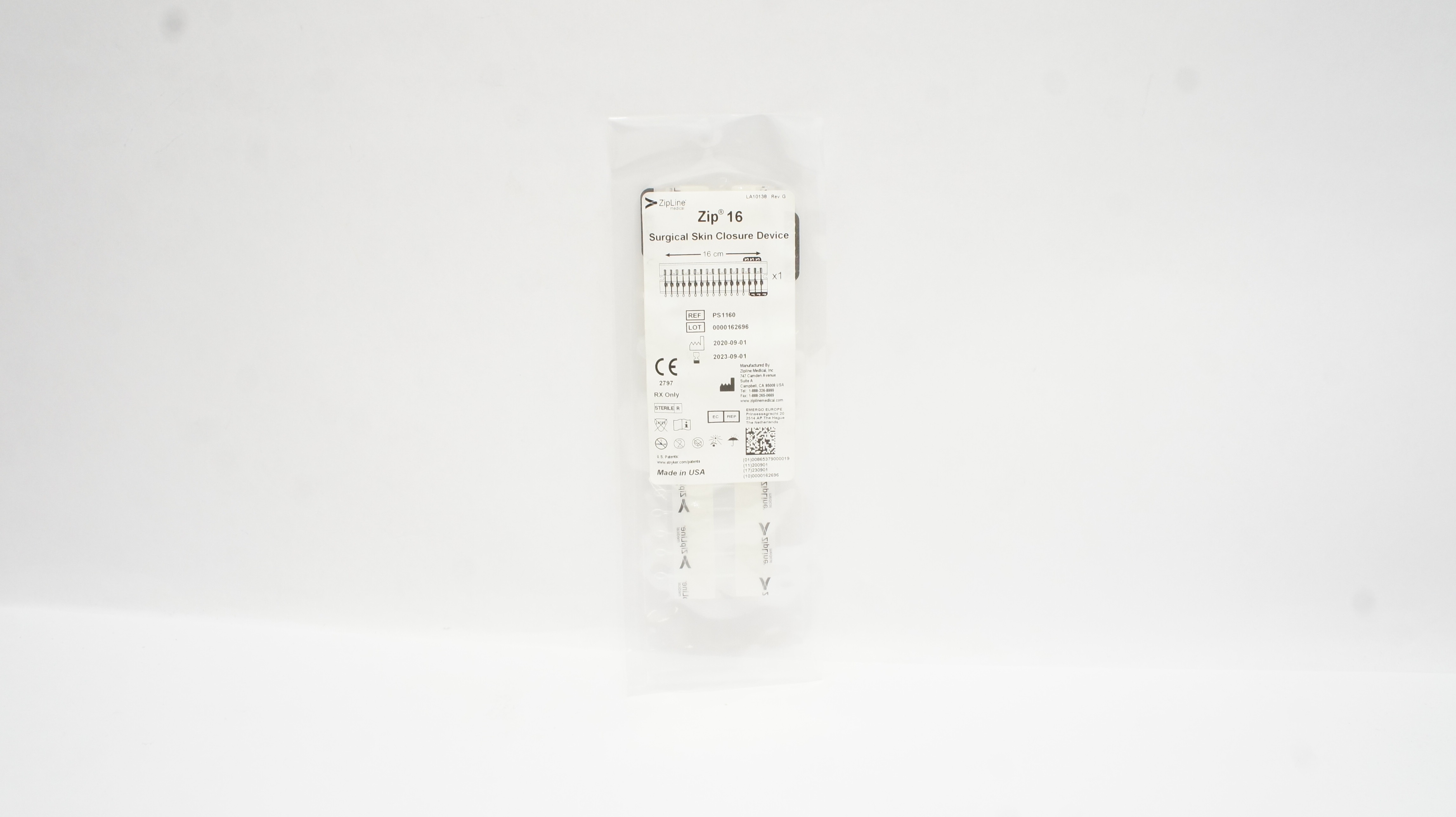 ZipLine Medical PS1160 Zip 16 Surgical Skin Closure Device 16cm (x)