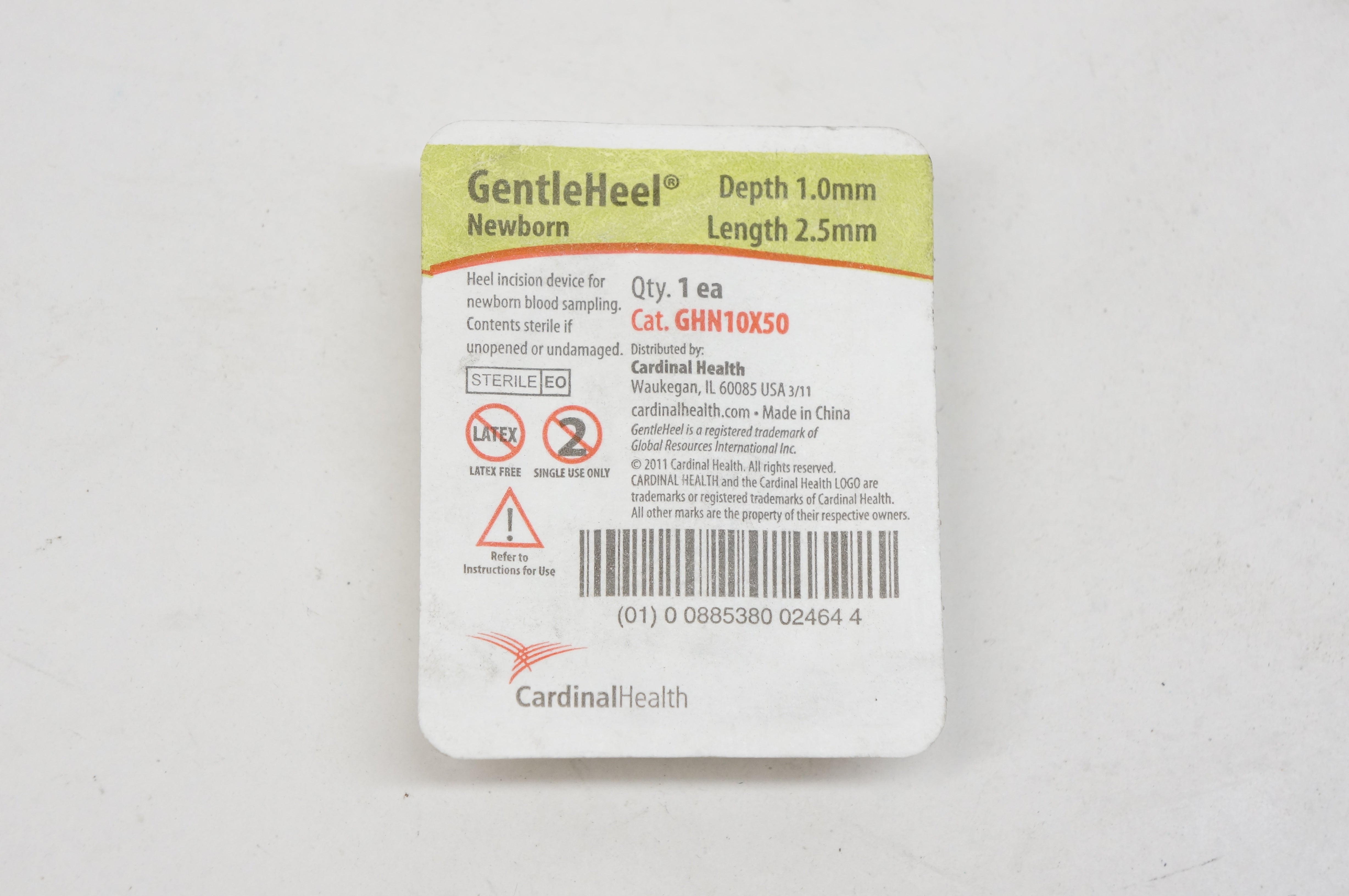 Cardinal Health GHN10X50 Gentle Heel Newborn Heel Incision Device 1.0mm x 2.5mm