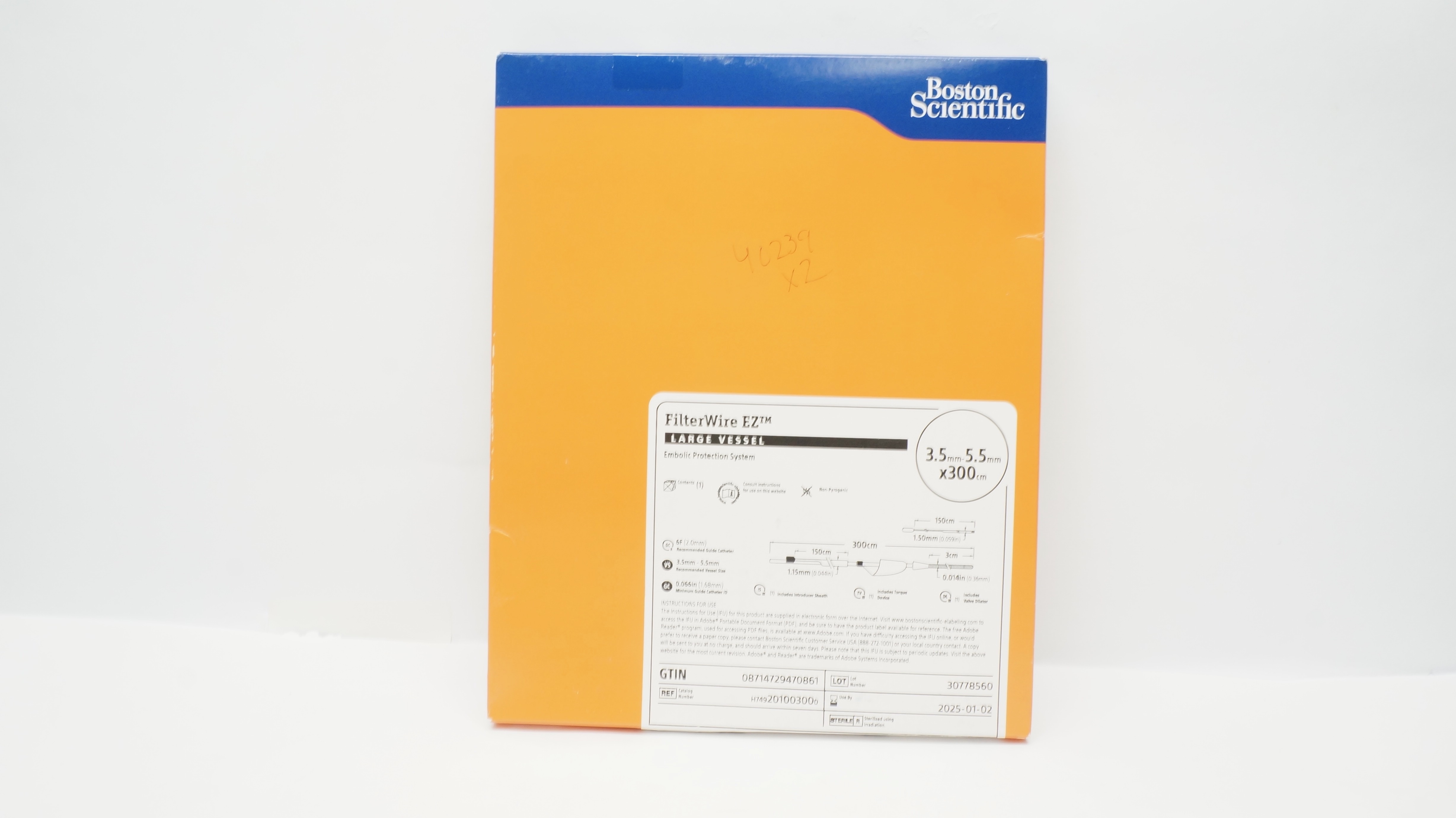 Boston Scientific H749201003000 Embolic Protection System 3.5-5.5mmx300cm (x)