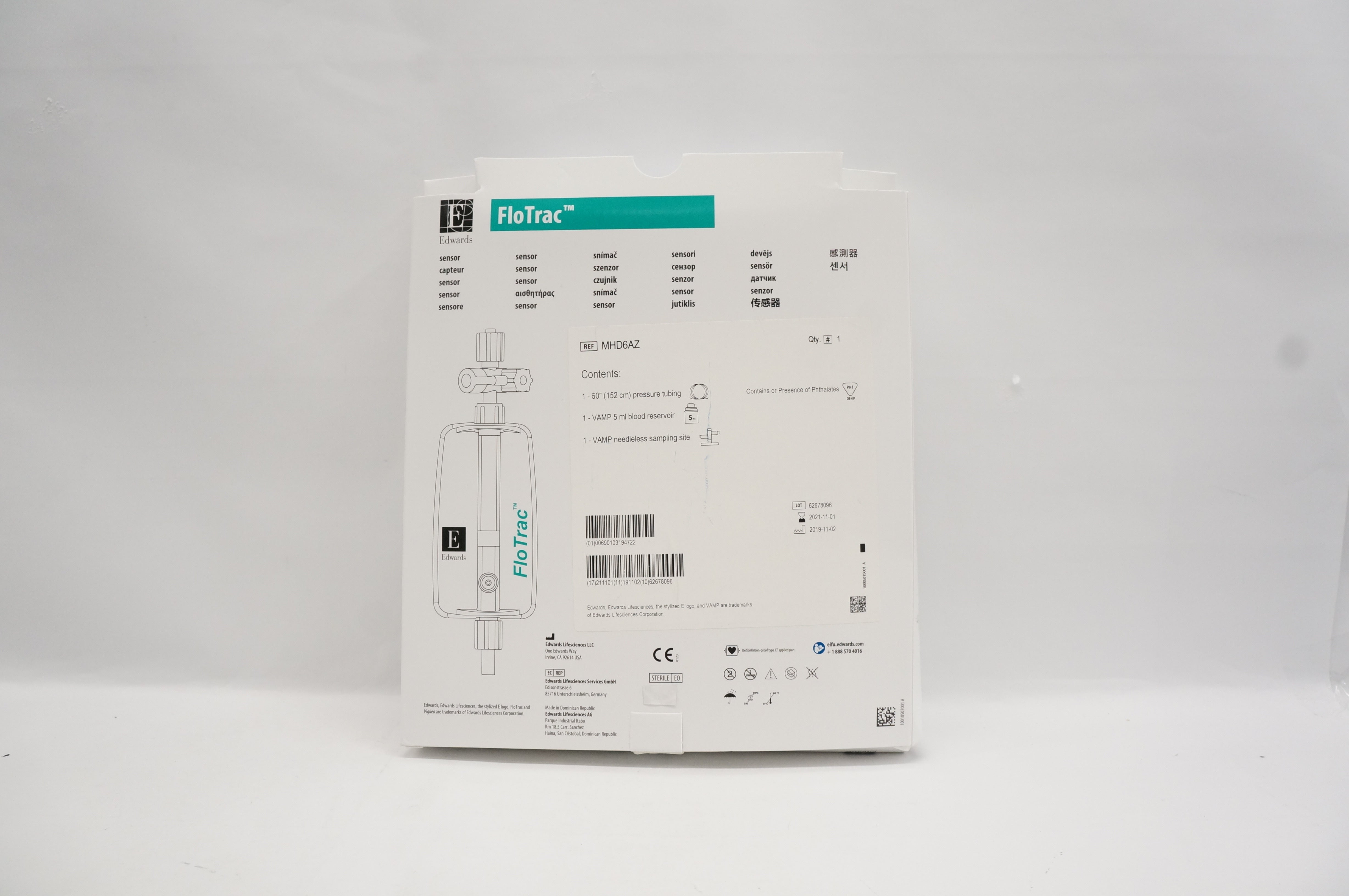 Edwards Lifesciences MHD6AZ FloTrac Sensor 60inch x 5ml (x)