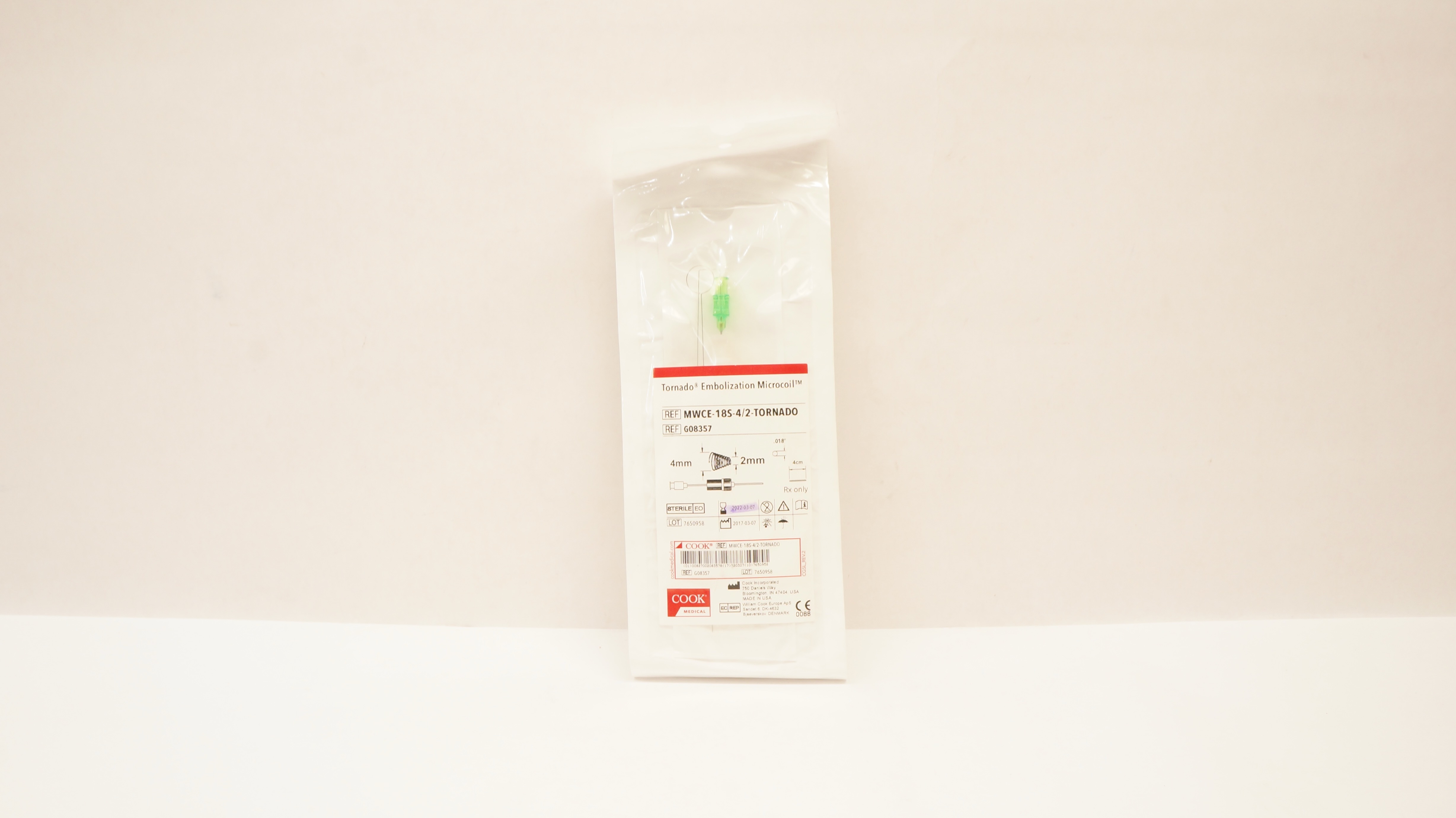 Cook Medical G08357 Tornado Embolization Microcoil 2mm x 4mm (x)
