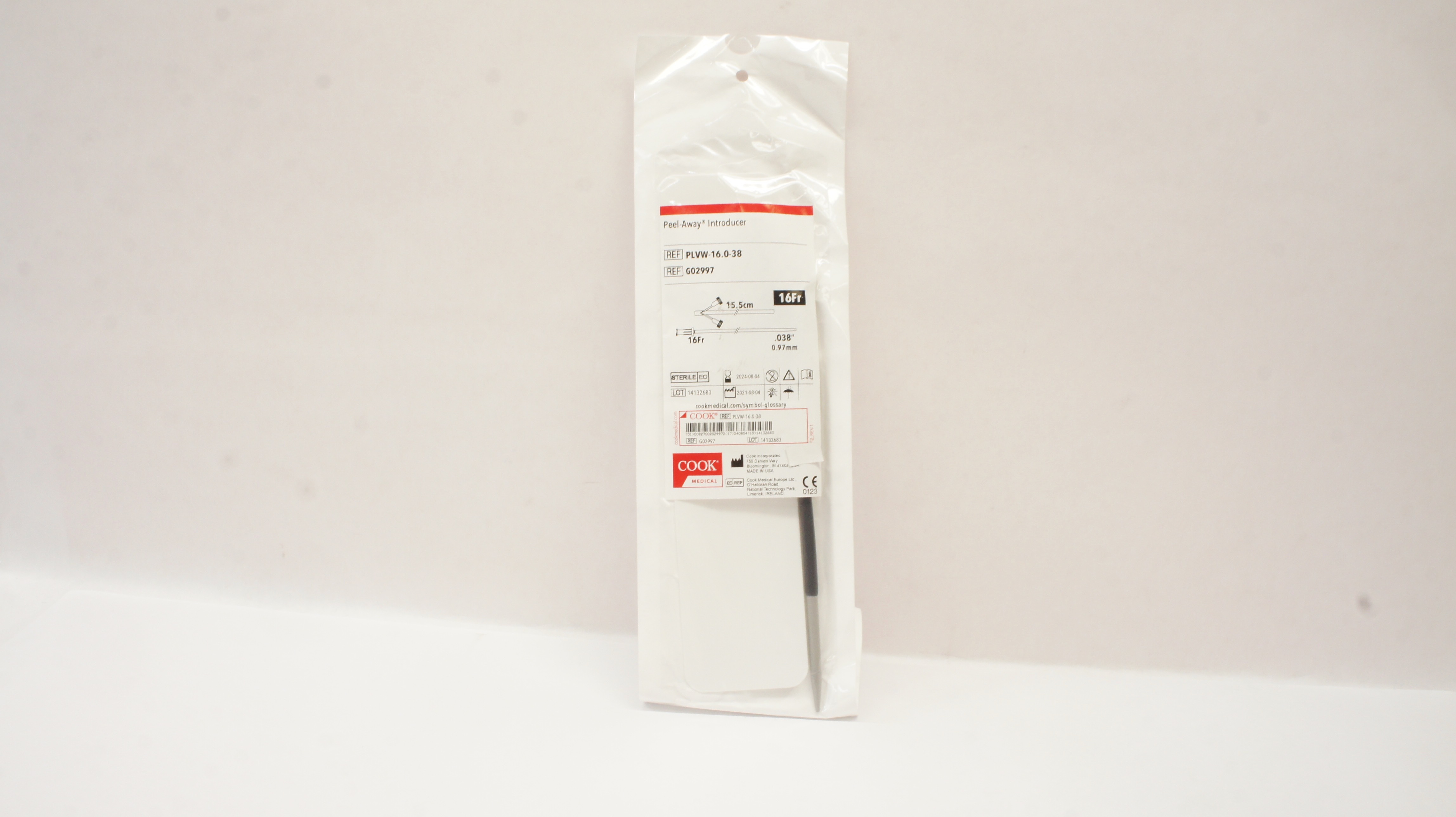 Cook Medical G02997 Peel-Away Introducer Set 16Fr x 0.038inch x 15.5cm