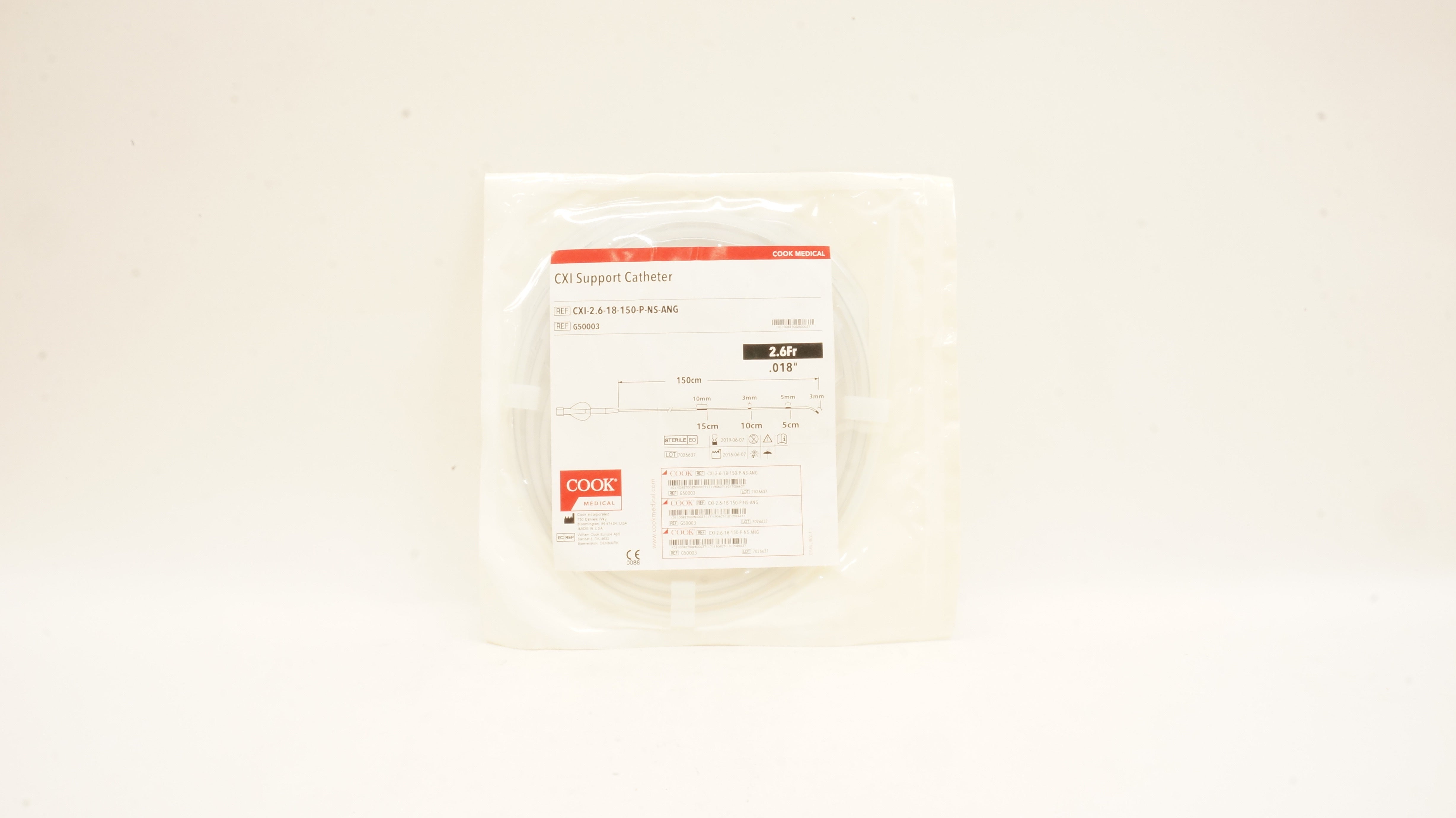 Cook Medical G50003 CXI Support Cath. 2.6Fr x .018inch x 150cm (x)