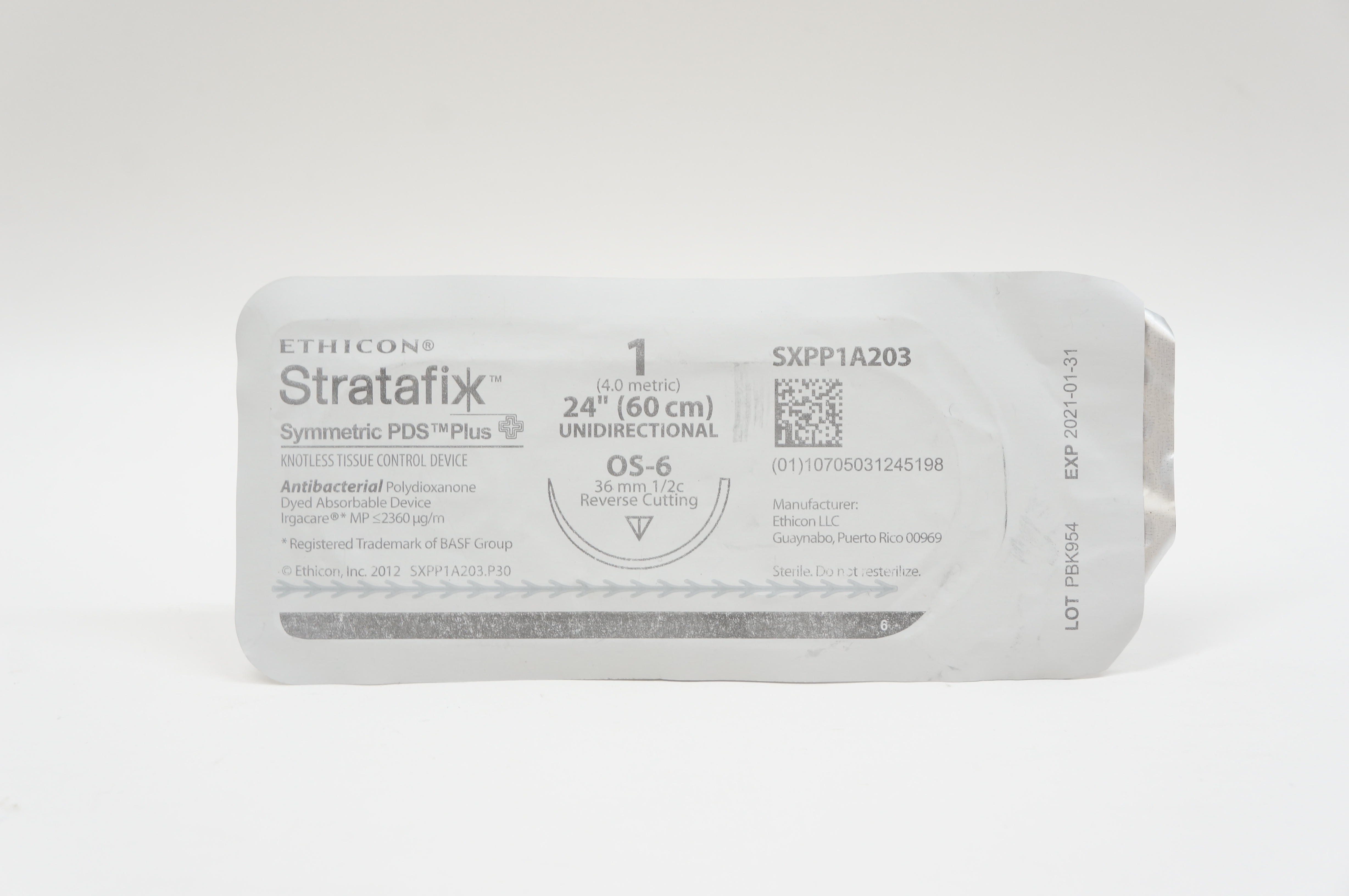 Ethicon SXPP1A203 1 Stratafix, OS-6, 36mm 1/2c Reverse Cutting, 24inch