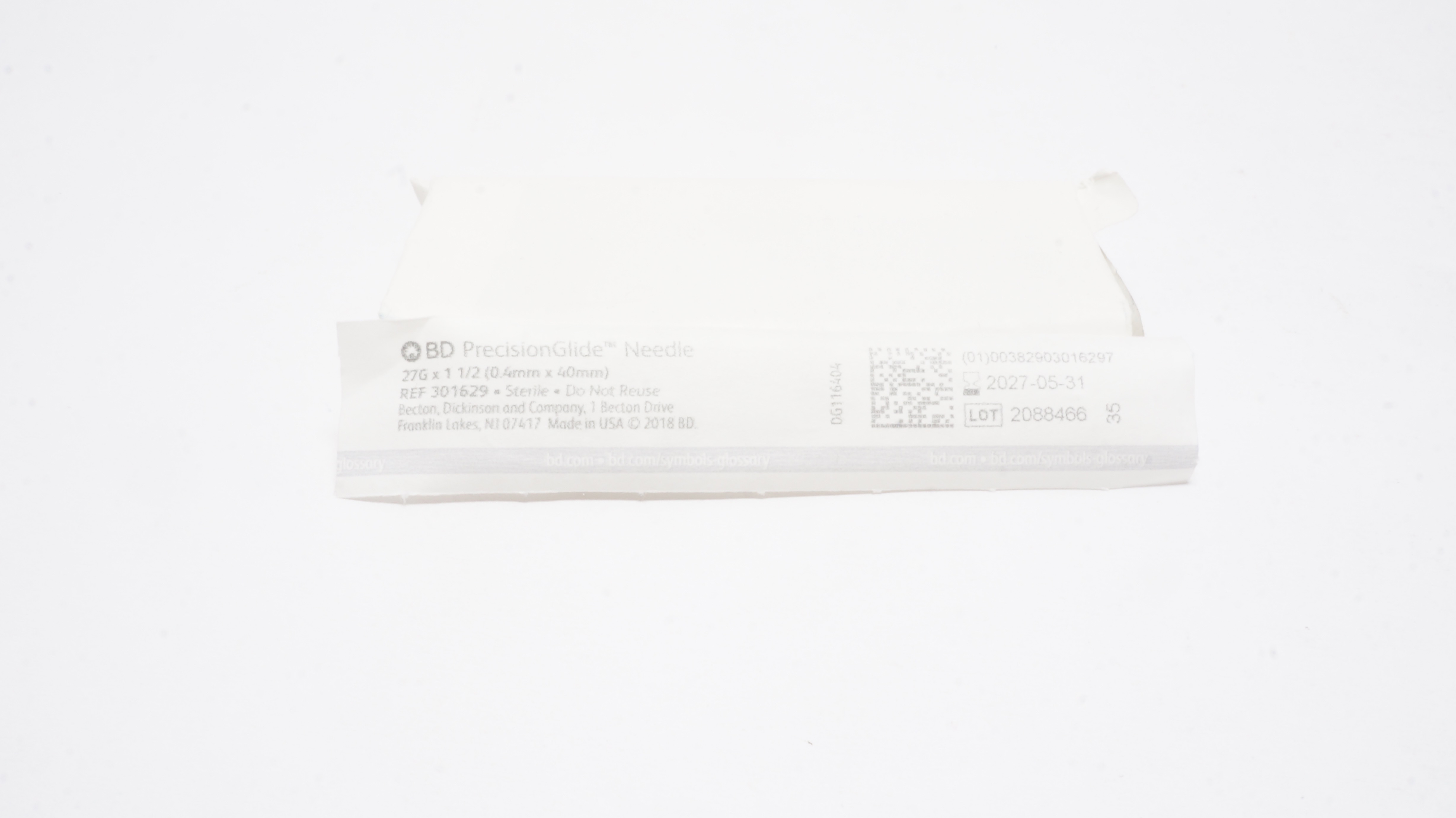 BD 301629 PrecisionGlide Ndle 27G x 1-1/2