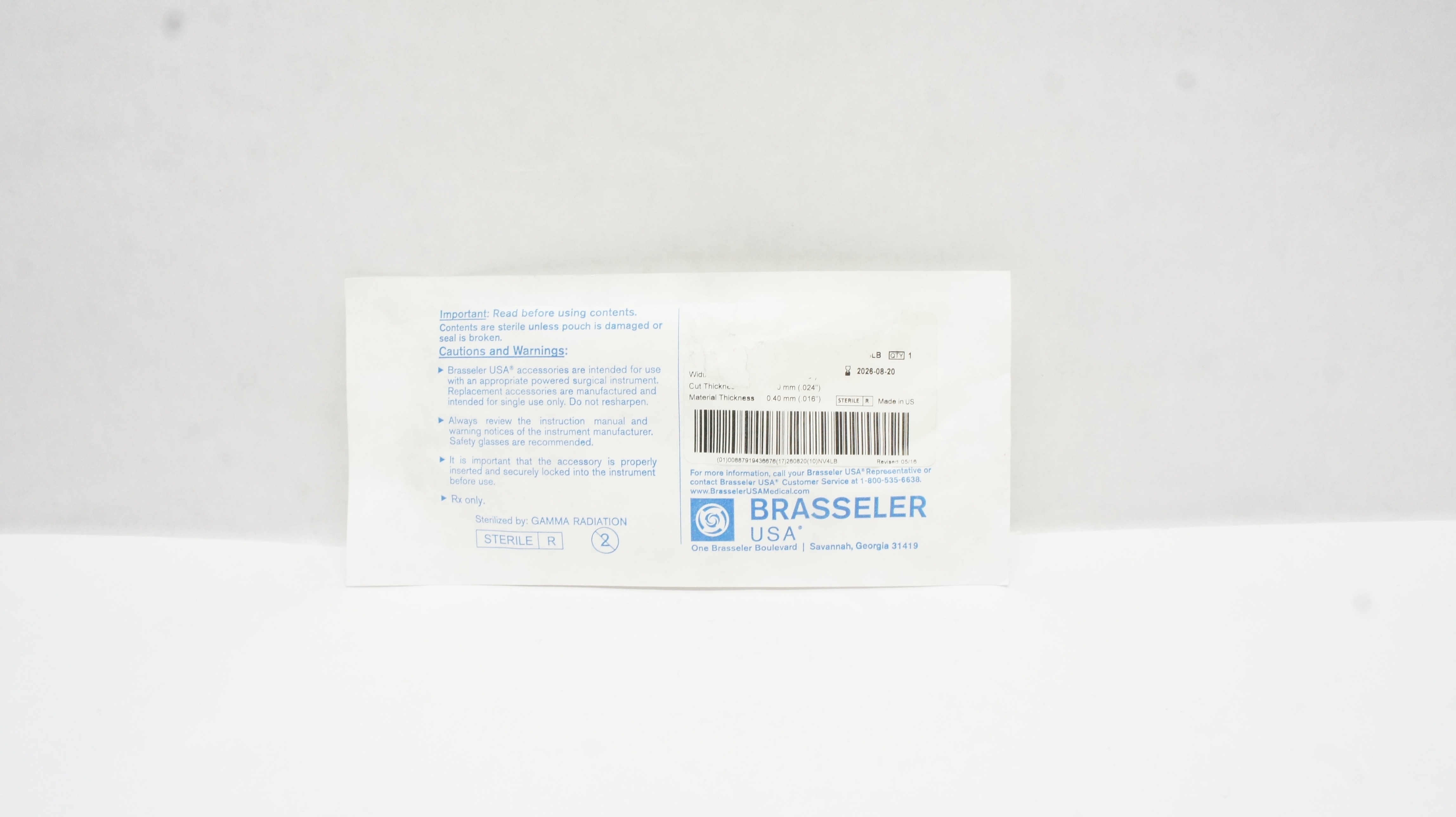 Brasseler KM-3102 Small Bone Blade Micro Sagittal 1.01 x 0.18 x .024 x .016in