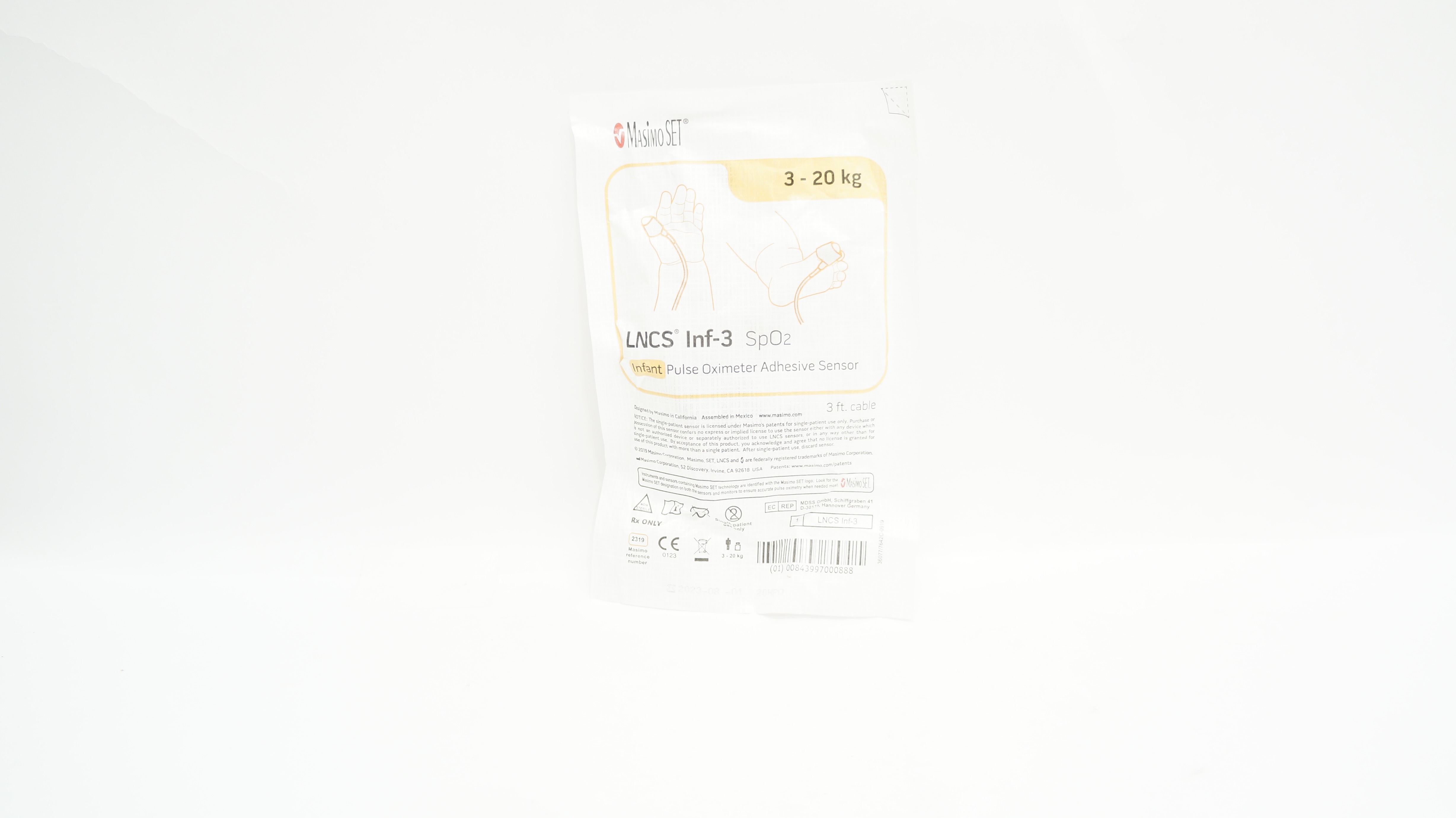 MasimoSet 2319 LNCS Inf-3 SpO₂ Infant Pulse Oximeter Adhesive Sensor 3- 20kg (x)