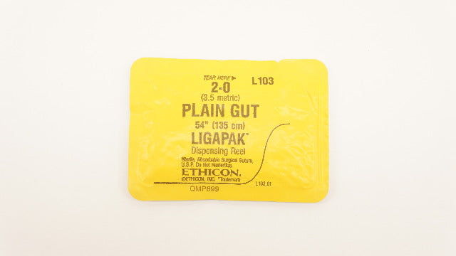 Ethicon L103 2-0 Plain Gut Ligapak Dispensing Reel Surgical Stre 54inch
