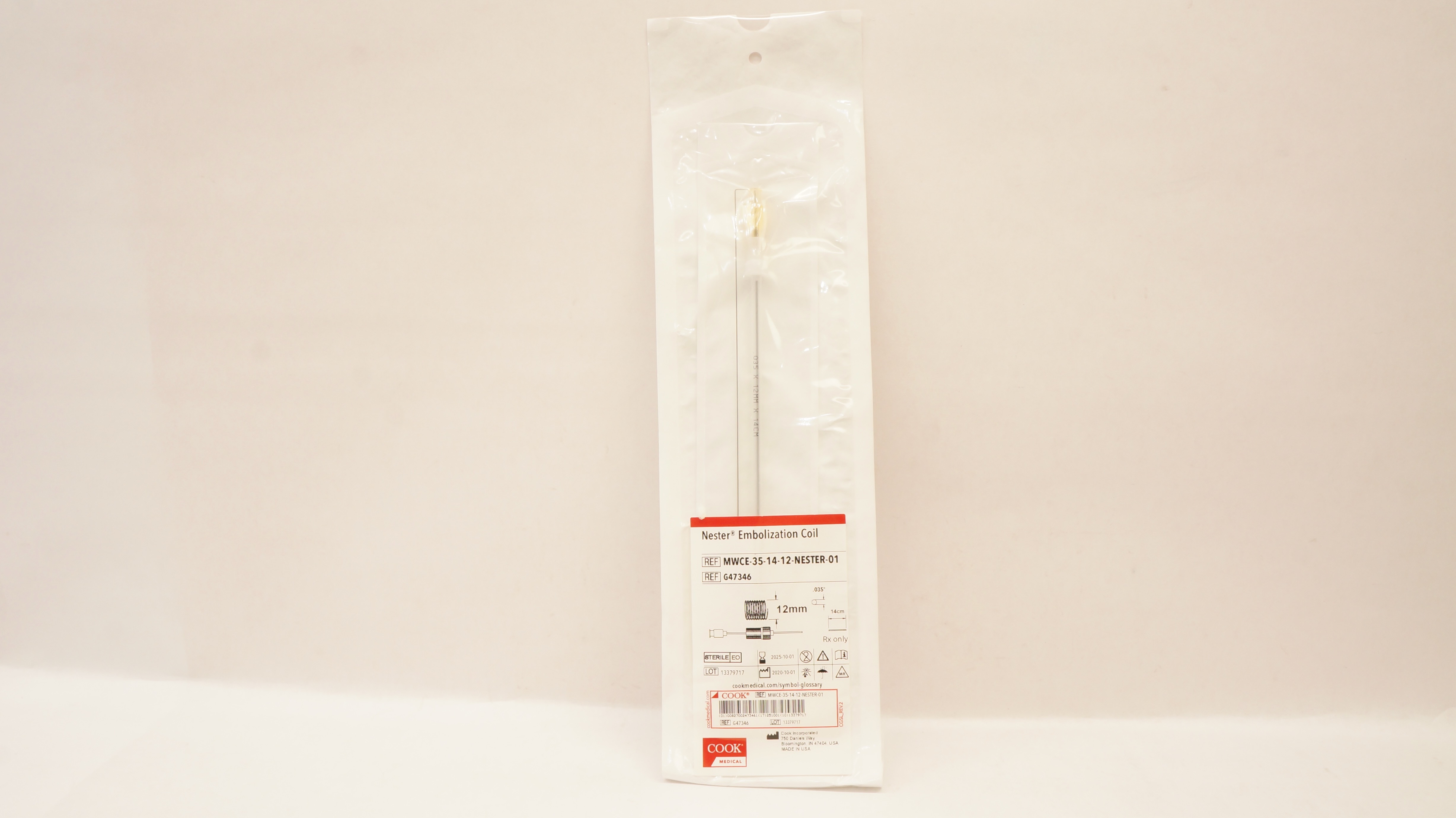Cook Medical G47346 Nester Embolization Microcoil 12mm x 14cm