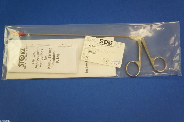 Karl Storz 8591D Kleinsasser Cutting Forceps With Round 2mm Cup Jaws Curved Left