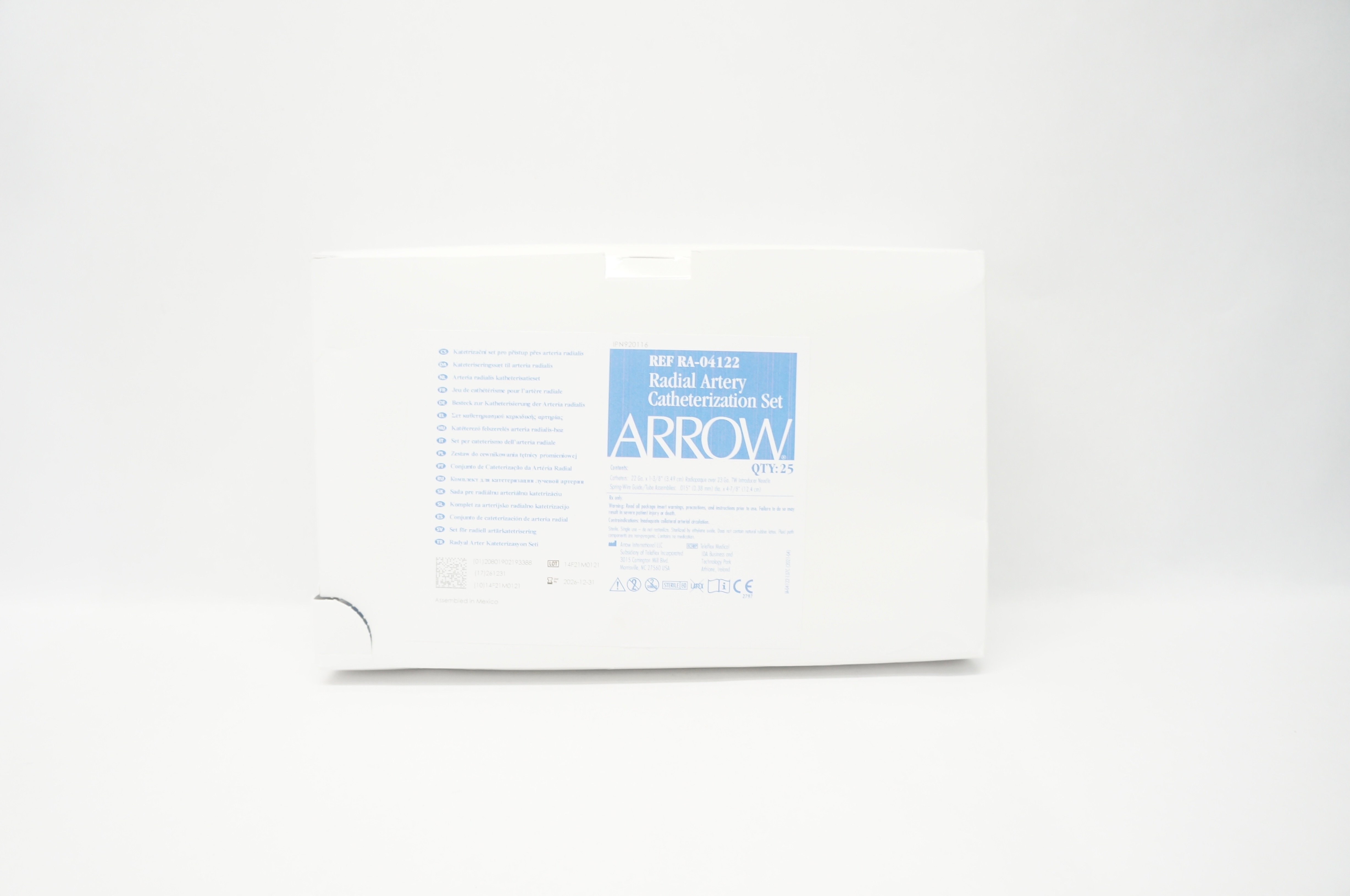 Arrow RA-04122 Radial Artery Cath. Set 22Ga. x 1-3/8inch - Box of 25