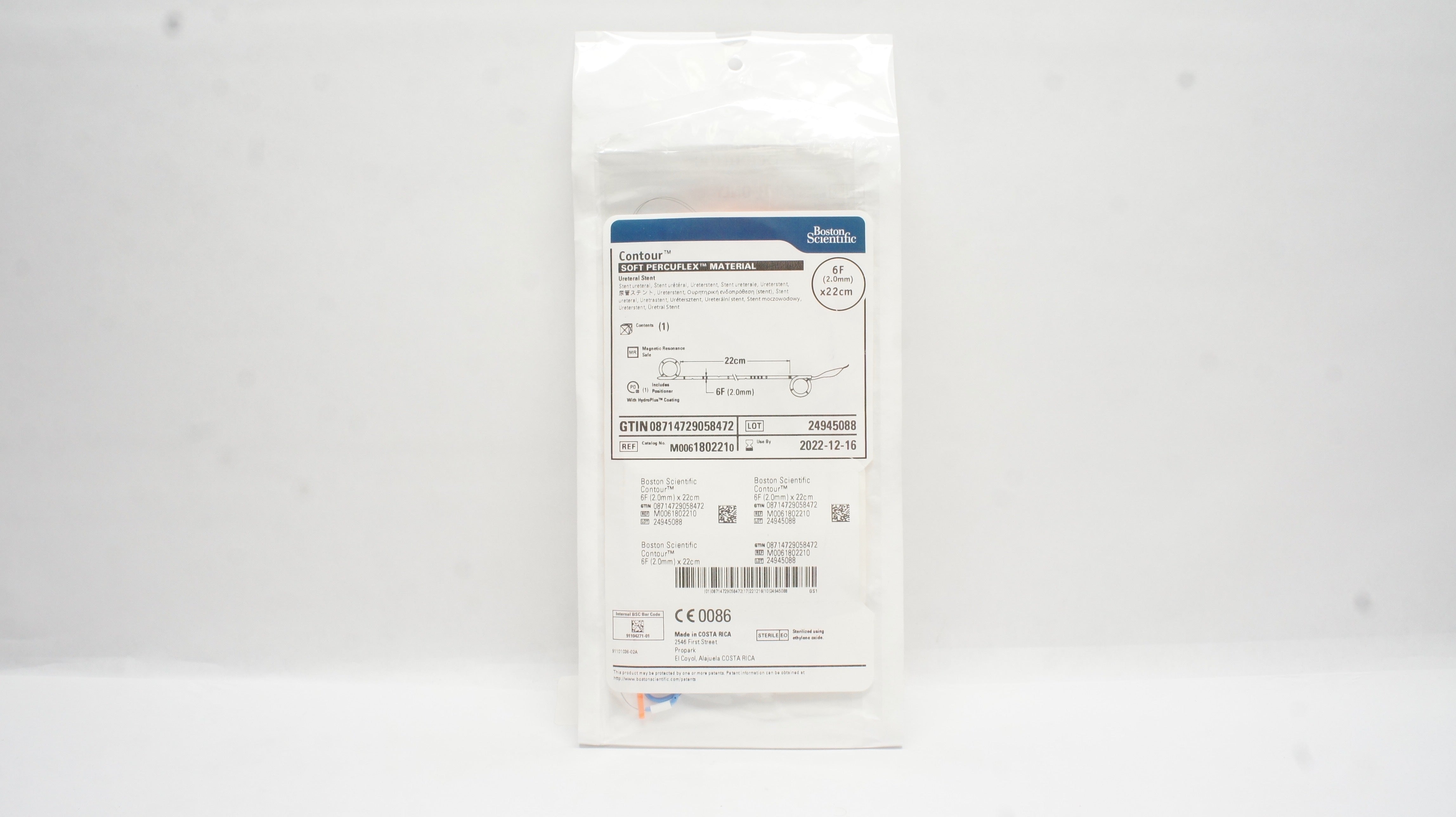Boston Scientific M0061802210 Contour Soft Percuflex Ureteral Stnt 6F x 22cm (x)