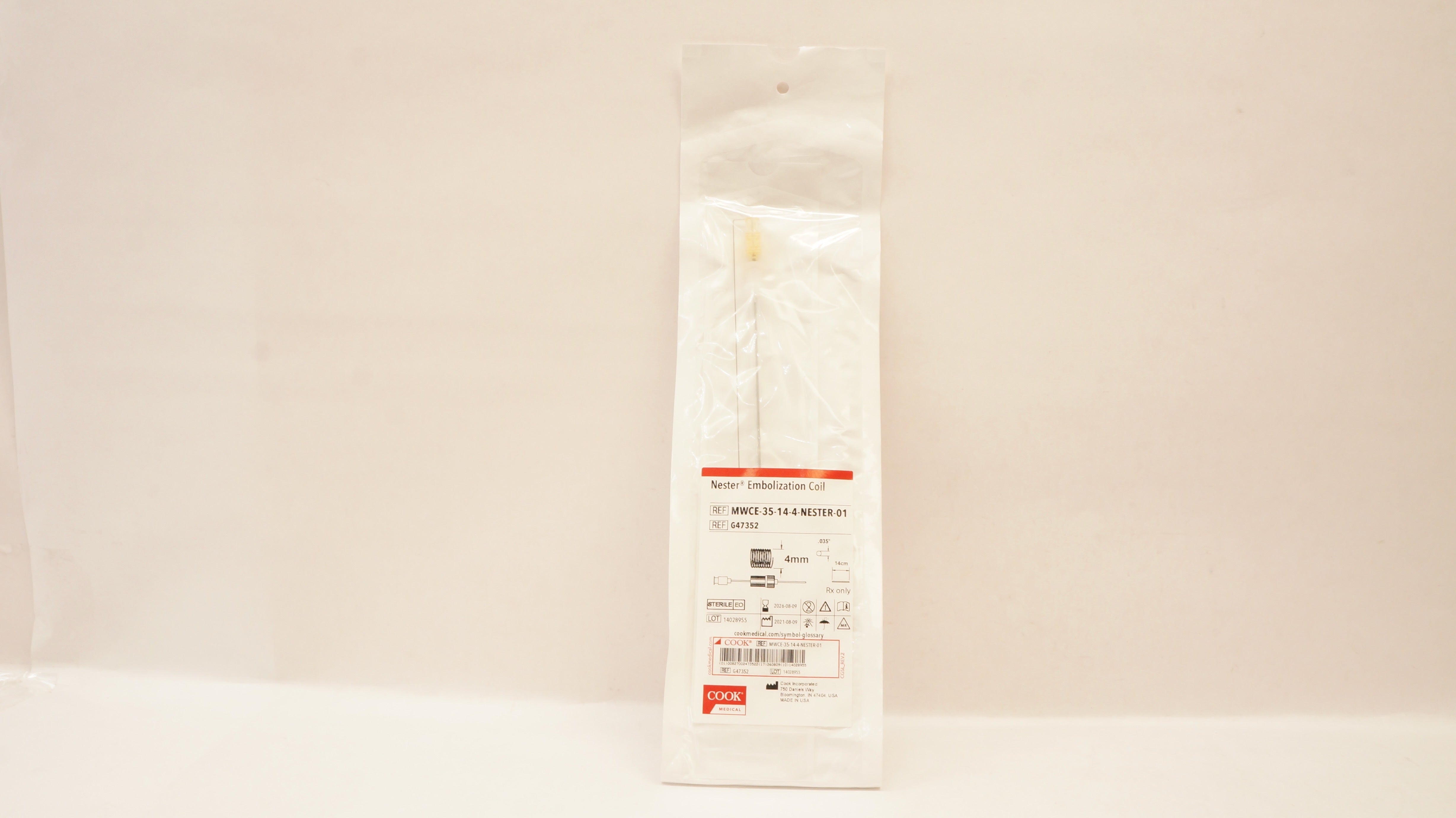Cook Medical G47352 Nester Embolization Coil 4mm