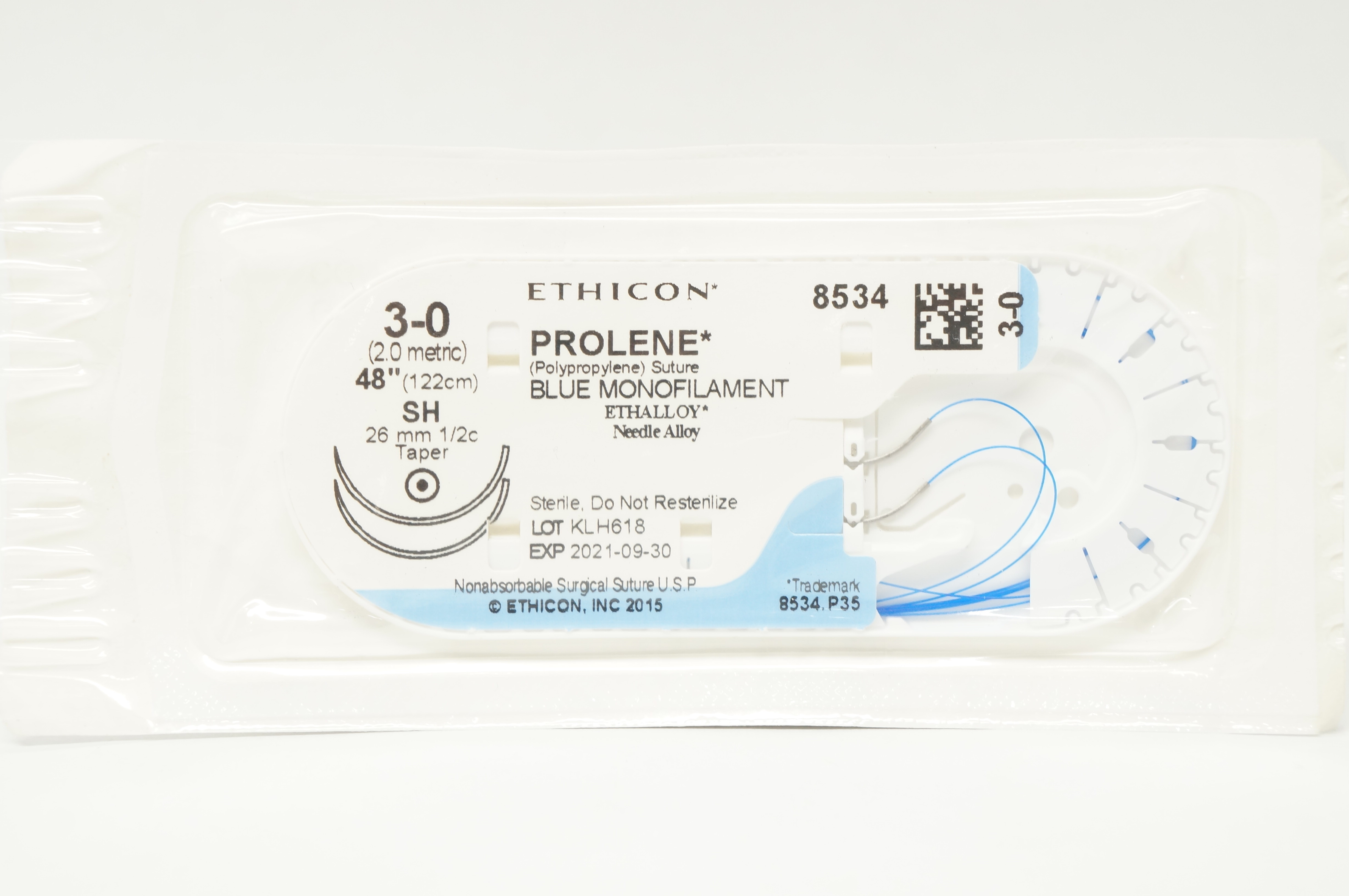 Ethicon 8534 3-0 Prolene Polypropylene Stre SH, 26mm 1/2c Taper, 48inch (x)