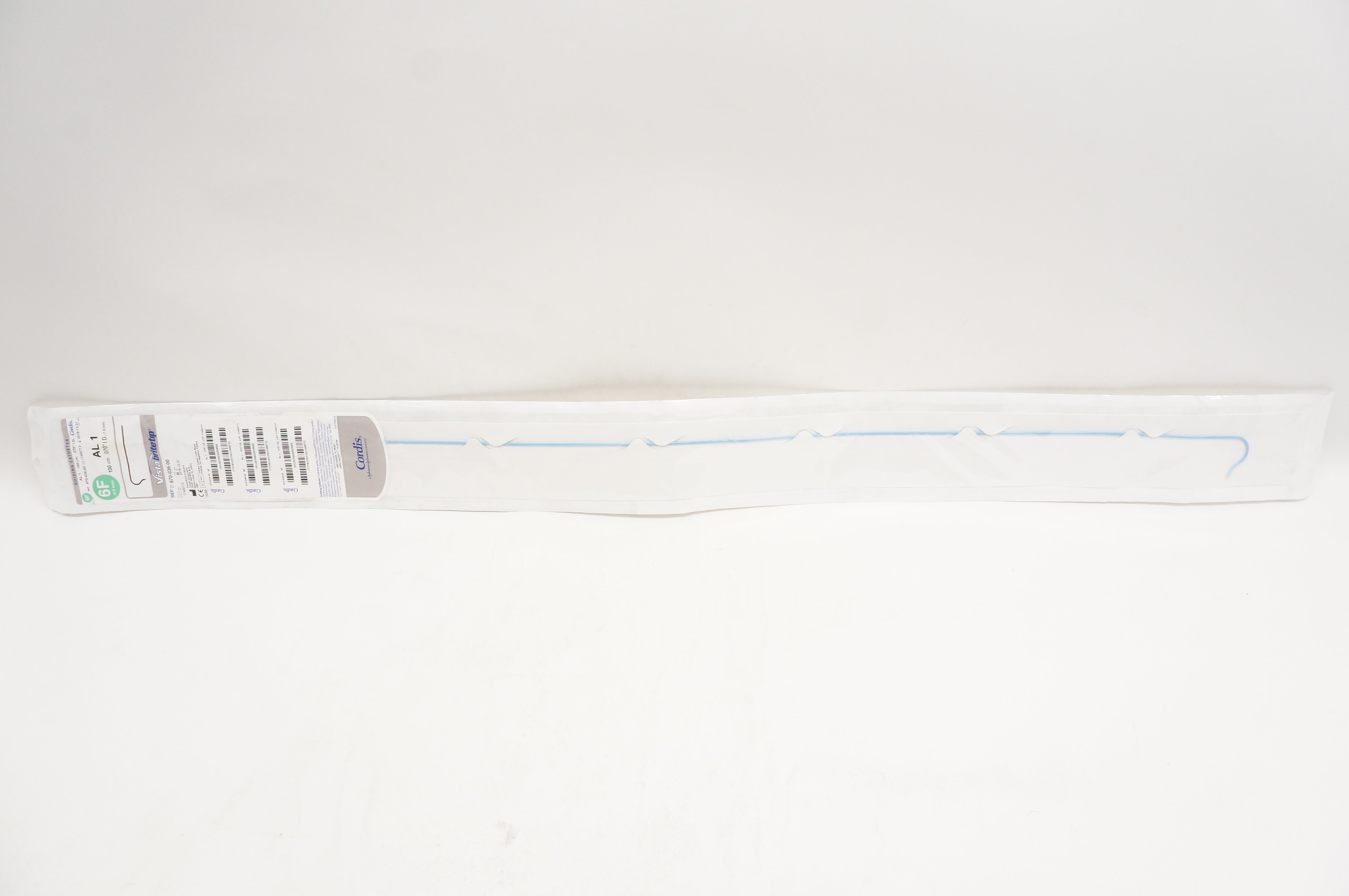 Cordis 670-036-00 VistaBriteTip AL 1 Guiding Cath. 6F x .070inch x 100cm (x)