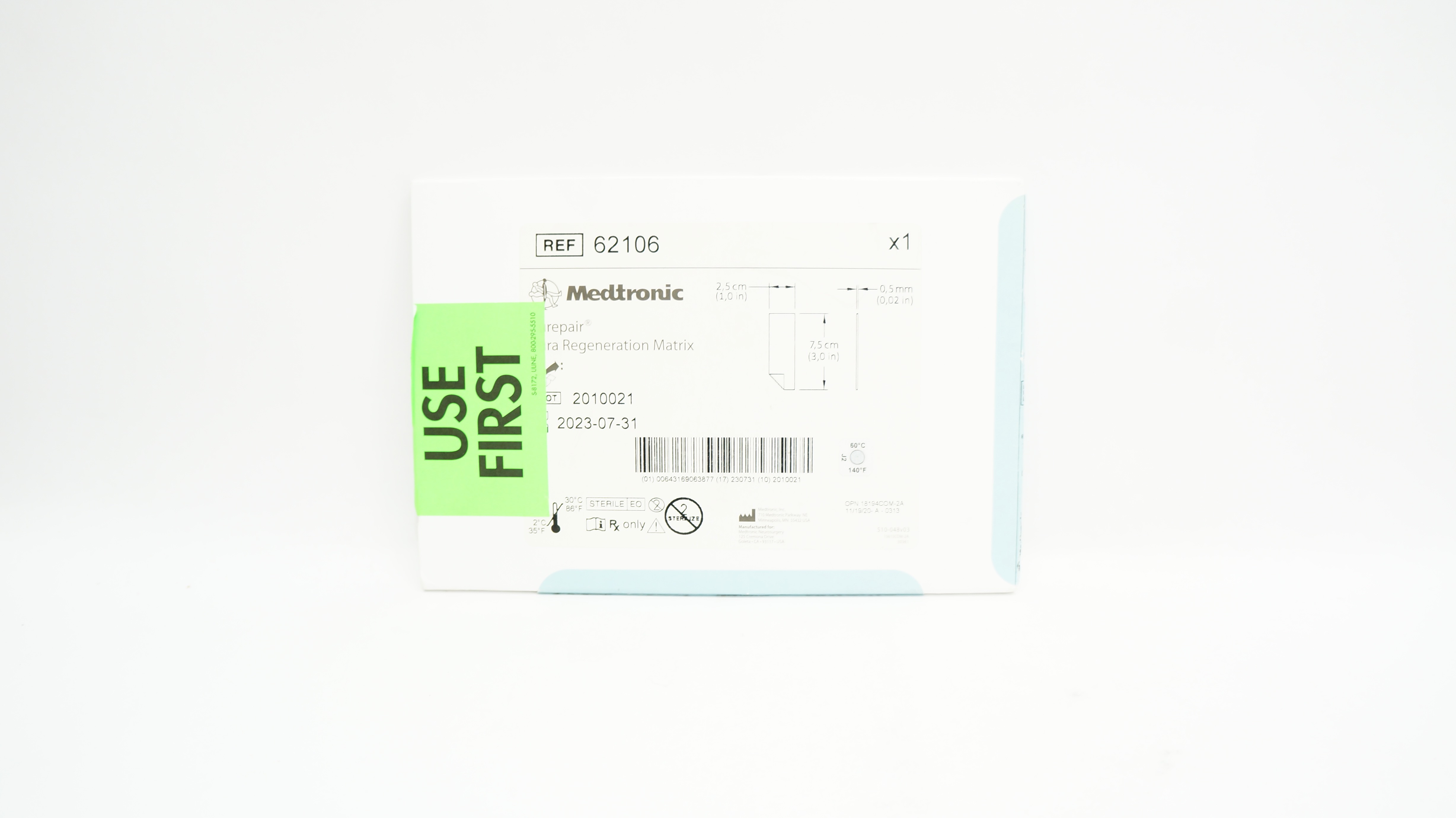 Medtronic 62106 Durepair Dura Regeneration Matrix 1.0inch x 3.0inch x 0.02in (x)